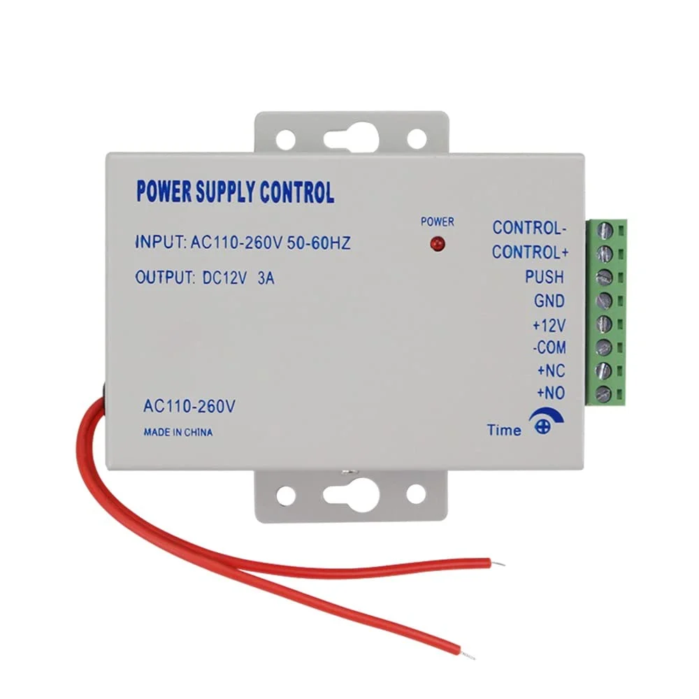 منبع تغذیه کنترل دسترسی K80، سوئیچ برق DC 12V 3A AC 110~260V برای انواع سیستم کنترل دسترسی قفل درب با تاخیر زمانی منبع تغذیه کنترل دسترسی K80، سوئیچ برق DC 12V 3A AC 110~260V برای انواع سیستم کنترل دسترسی قفل درب با تاخیر زمانی