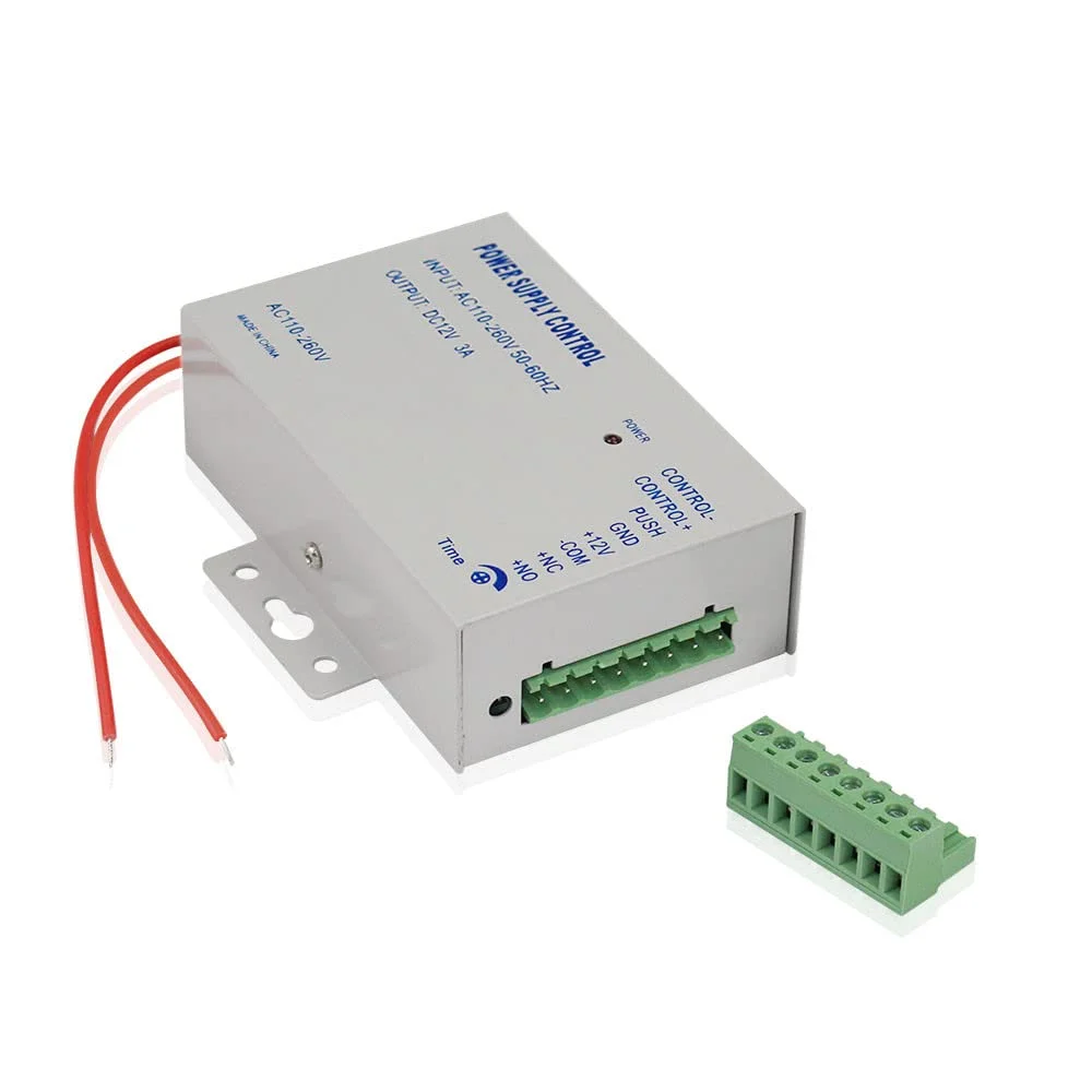 منبع تغذیه کنترل دسترسی K80، سوئیچ برق DC 12V 3A AC 110~260V برای انواع سیستم کنترل دسترسی قفل درب با تاخیر زمانی منبع تغذیه کنترل دسترسی K80، سوئیچ برق DC 12V 3A AC 110~260V برای انواع سیستم کنترل دسترسی قفل درب با تاخیر زمانی