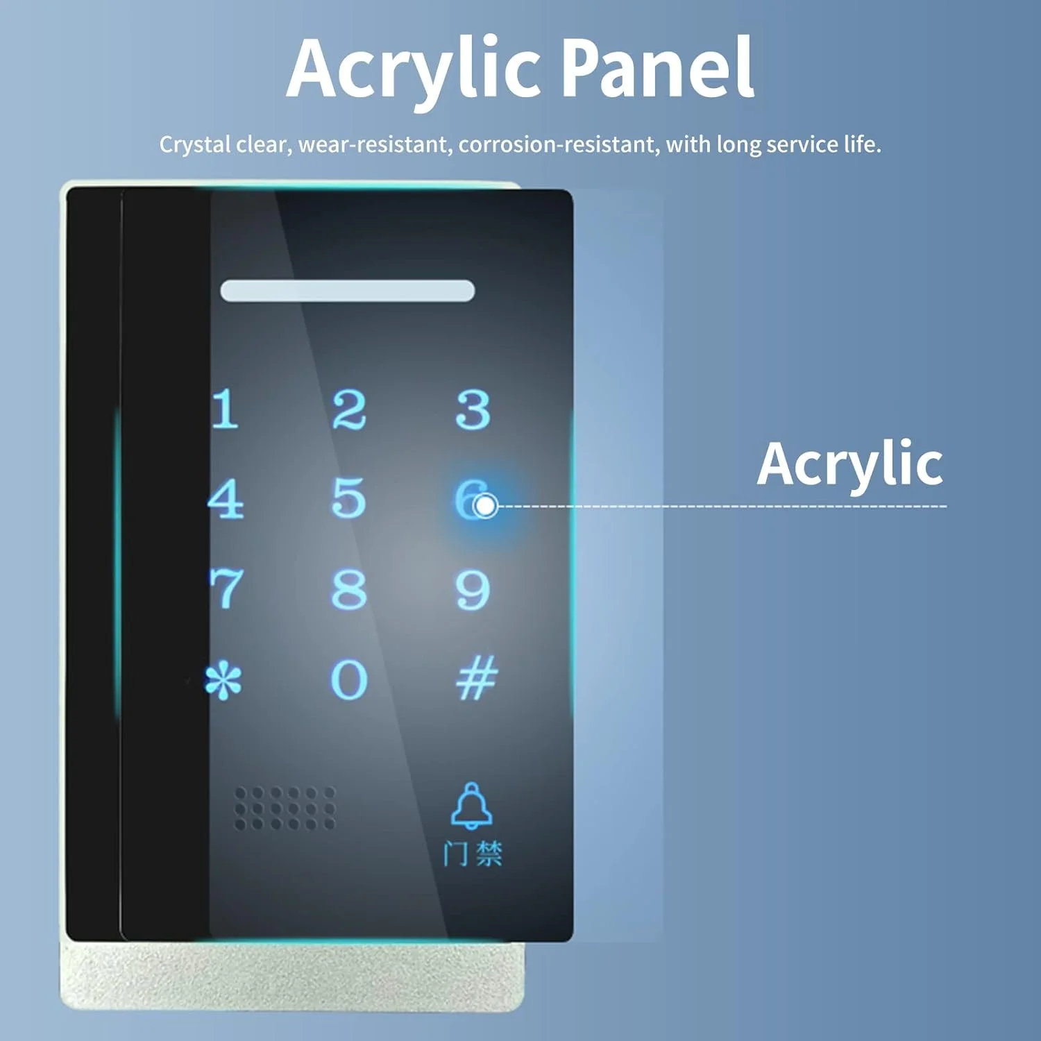 صفحه کلید کنترل دسترسی OUNA، صفحه کلید کنترل دسترسی، صفحه کلید رمز عبور ضد آب با نور پس زمینه برای درب خانه و آپارتمان صفحه کلید کنترل دسترسی OUNA، صفحه کلید کنترل دسترسی، صفحه کلید رمز عبور ضد آب با نور پس زمینه برای درب خانه و آپارتمان