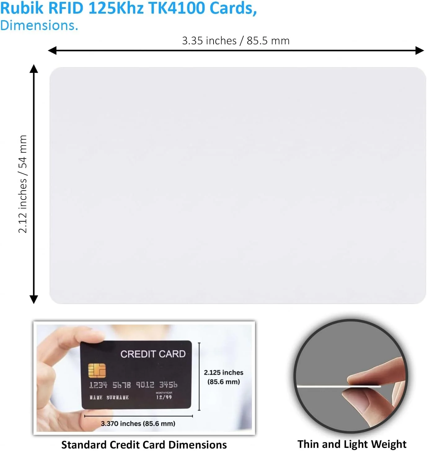 کارت های مجاورتی روبیک RFID 125KHz، کارت های شناسایی PVC قابل چاپ TK4100 EM4100 (غیر قابل نوشتن، شماره ثابت) برای کنترل دسترسی و حضور و غیاب (10 عدد کارت) کارت های مجاورتی روبیک RFID 125KHz، کارت های شناسایی PVC قابل چاپ TK4100 EM4100 (غیر قابل نوشتن، شماره ثابت) برای کنترل دسترسی و حضور و غیاب (10 عدد کارت)