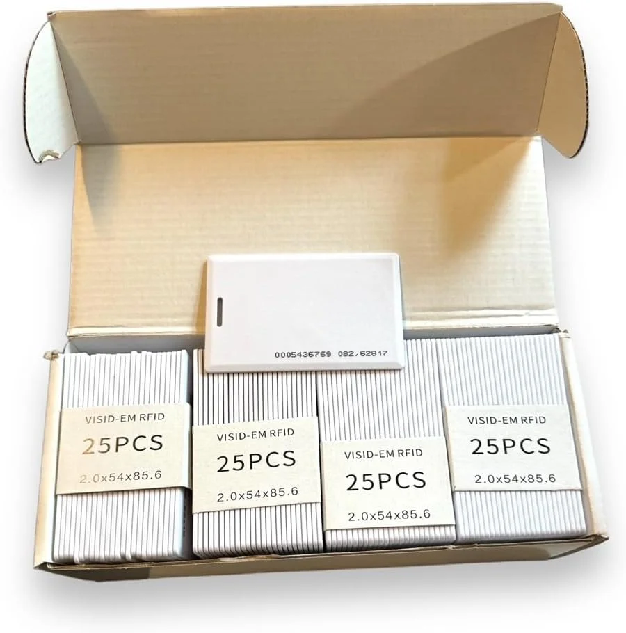 کارت های مجاورتی RFID برای کنترل دسترسی، 125 کیلوهرتز، تراشه EM4100، بسته 100 عددی، سفید کارت های مجاورتی RFID برای کنترل دسترسی، 125 کیلوهرتز، تراشه EM4100، بسته 100 عددی، سفید