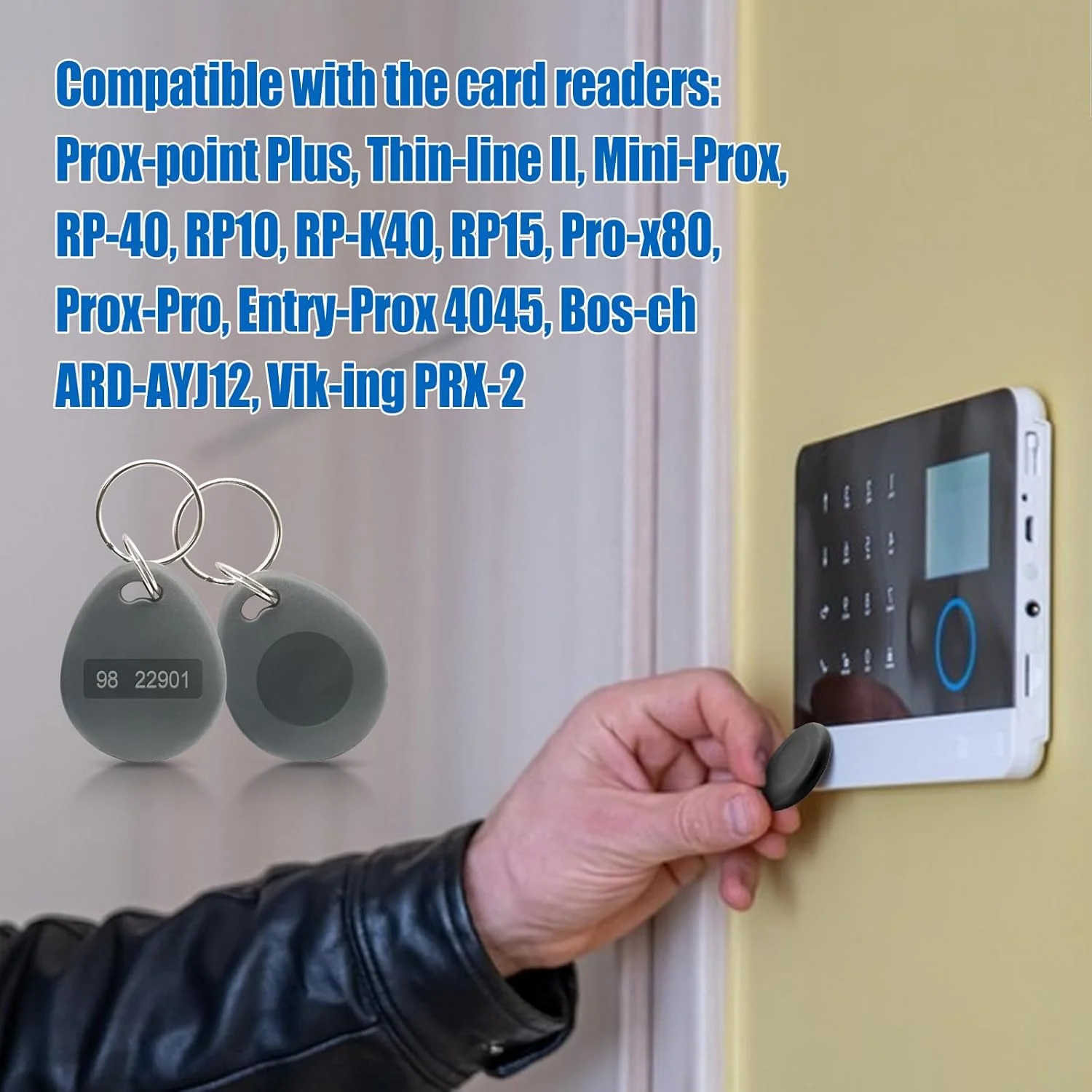 50 عدد جاسوئیچی مجاورتی 26 بیتی، فرکانس 125KHZ، سازگار با کارتخوان های Prox Key ISOProx 1326 1346 1386 H10301، جاسوئیچی های بدون تماس Isoprox برای اکثر سیستم های کنترل دسترسی، خاکستری