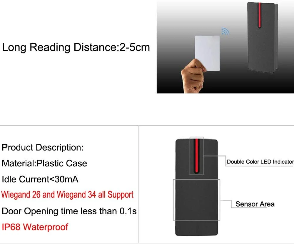 دستگاه کارتخوان مجاورتی بدون رله، خروجی ویگند 26/34 بیتی، کنترل دسترسی درب، کارتخوان 125KHZ، ضد آب IP68 با 10 رنگ کلید دستگاه کارتخوان مجاورتی بدون رله، خروجی ویگند 26/34 بیتی، کنترل دسترسی درب، کارتخوان 125KHZ، ضد آب IP68 با 10 رنگ کلید