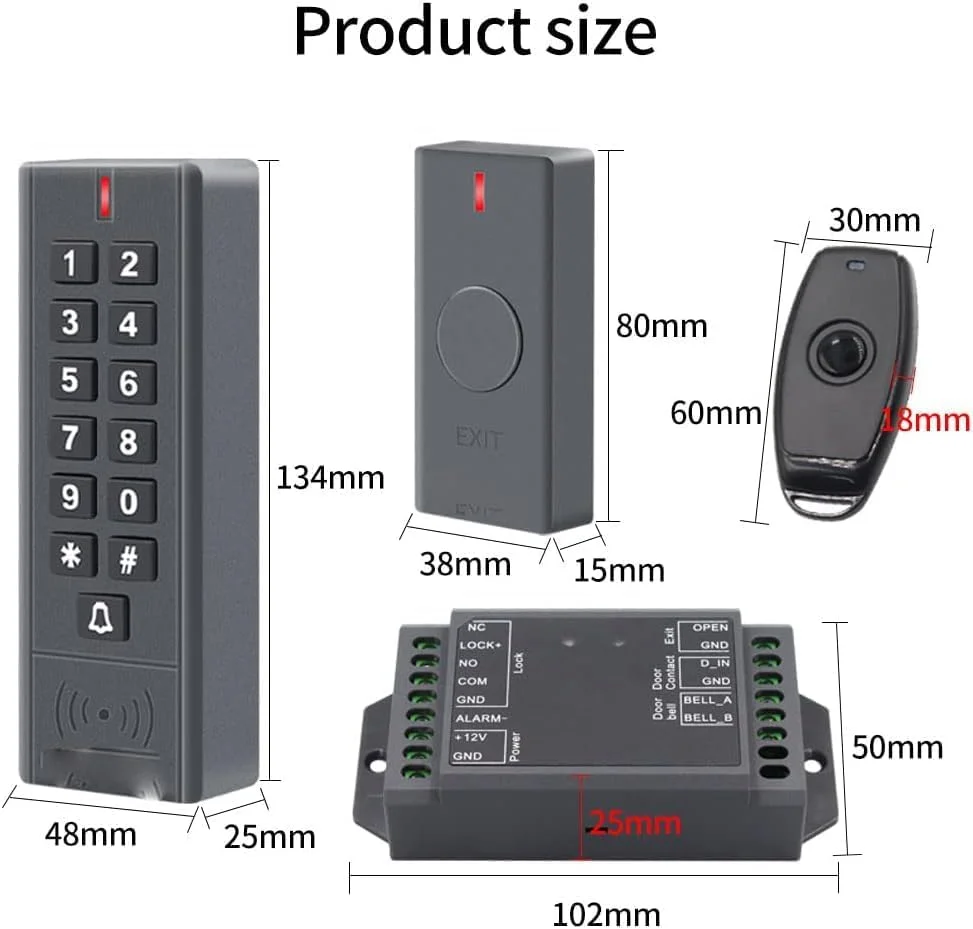 کیت کنترل دسترسی بیرونی Rubo Safe Live RN-1 IP65 مشکی با صفحه کلید RFID بیسیم، دکمه خروج، گیرنده، برد 50 متری 433 مگاهرتز با 500 کاربر، مستقل و با باتری کیت کنترل دسترسی بیرونی Rubo Safe Live RN-1 IP65 مشکی با صفحه کلید RFID بیسیم، دکمه خروج، گیرنده، برد 50 متری 433 مگاهرتز با 500 کاربر، مستقل و با باتری