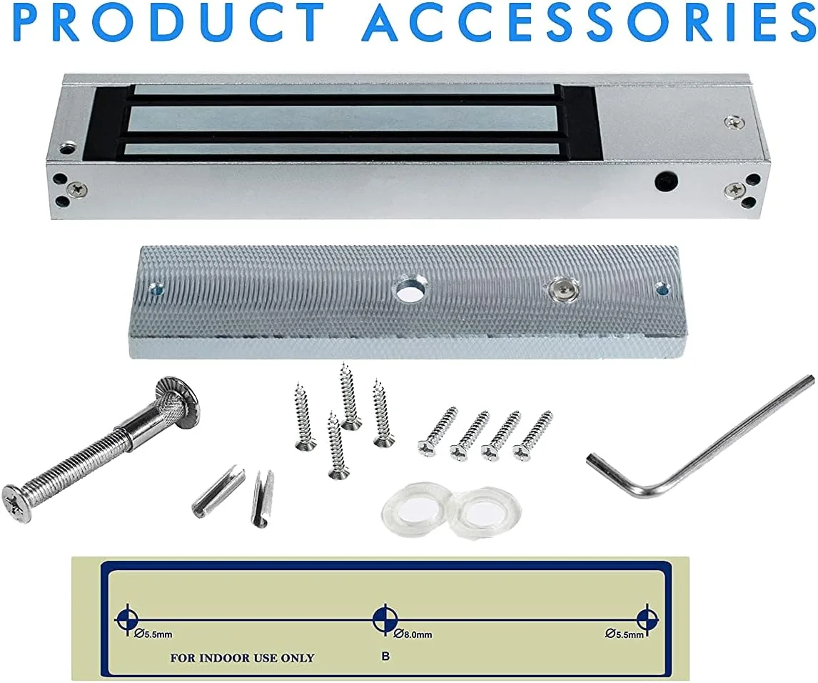 قفل الکترومغناطیسی تک درب 12 ولت DC با نیروی 600 پوند برای کنترل دسترسی به همراه LED (نقره ای) قفل الکترومغناطیسی تک درب 12 ولت DC با نیروی 600 پوند برای کنترل دسترسی به همراه LED (نقره ای)