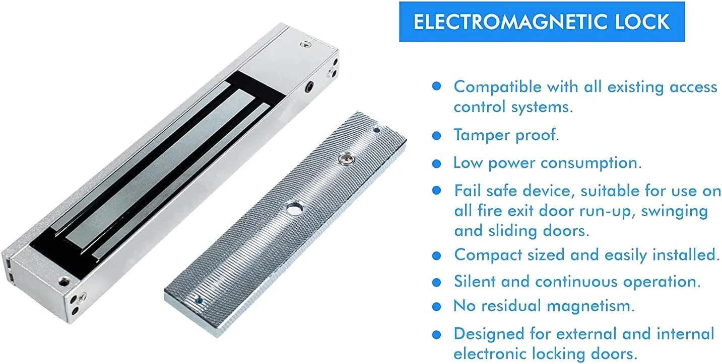 قفل الکترومغناطیسی تک درب 12 ولت DC با نیروی 600 پوند برای کنترل دسترسی به همراه LED (نقره ای) قفل الکترومغناطیسی تک درب 12 ولت DC با نیروی 600 پوند برای کنترل دسترسی به همراه LED (نقره ای)