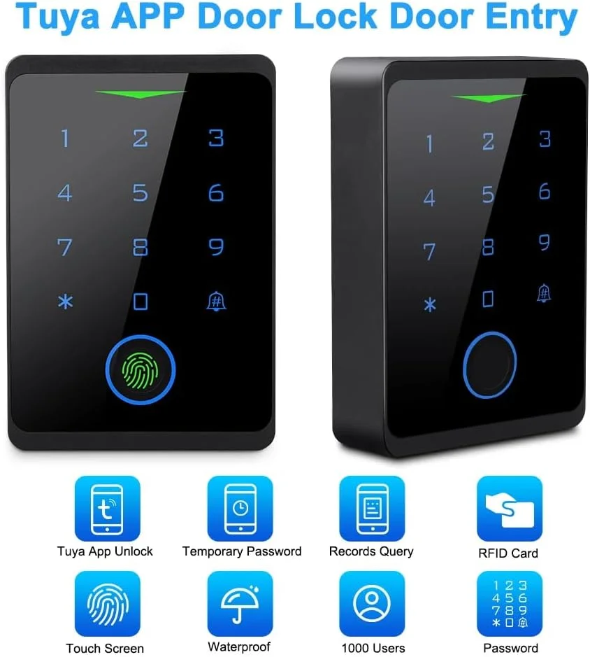 سیستم کنترل دسترسی هوشمند درب وای فای – برنامه Tuya | ضد آب IP66 | 1000 کاربر | باز کردن قفل با اثر انگشت، RFID، رمز عبور | مدل CF1 برای امنیت خانه و دفتر سیستم کنترل دسترسی هوشمند درب وای فای – برنامه Tuya | ضد آب IP66 | 1000 کاربر | باز کردن قفل با اثر انگشت، RFID، رمز عبور | مدل CF1 برای امنیت خانه و دفتر