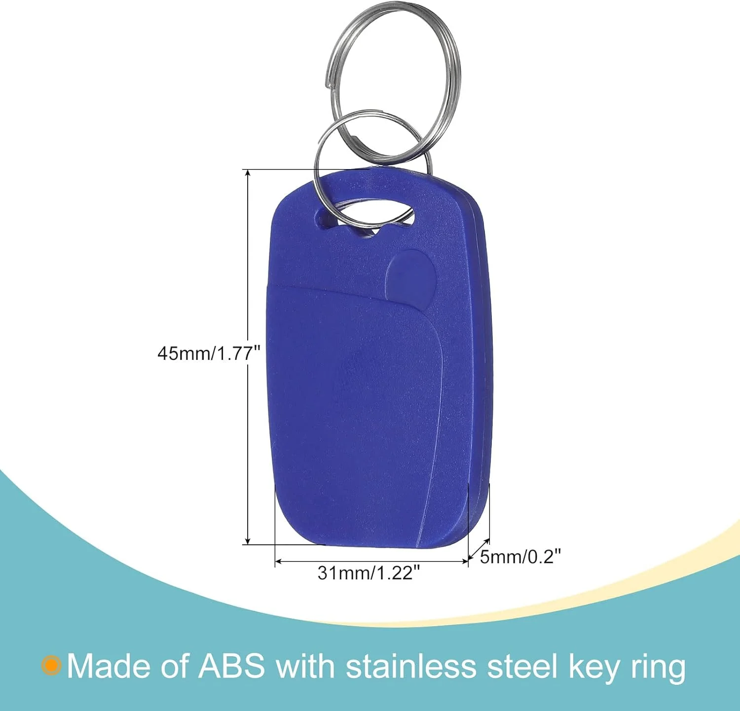 جاکلیدی کارت IC مدل M1، تگ هوشمند بدون تماس RFID با فرکانس 13.56 مگاهرتز فقط خواندنی برای سیستم کنترل دسترسی ورودی، آبی، بسته 12 عددی جاکلیدی کارت IC مدل M1، تگ هوشمند بدون تماس RFID با فرکانس 13.56 مگاهرتز فقط خواندنی برای سیستم کنترل دسترسی ورودی، آبی، بسته 12 عددی