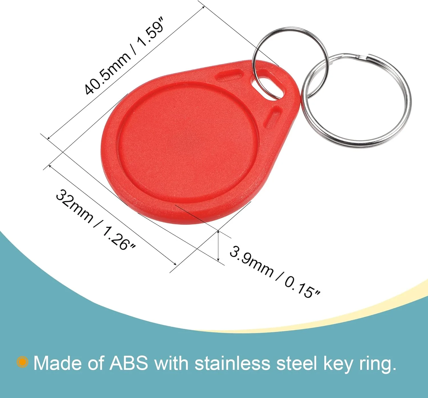 جاسوئیچی کارت IC مدل UID، تگ هوشمند قابل بازنویسی RFID با فرکانس 13.56 مگاهرتز برای سیستم کنترل دسترسی ورودی، بسته 10 عددی قرمز جاسوئیچی کارت IC مدل UID، تگ هوشمند قابل بازنویسی RFID با فرکانس 13.56 مگاهرتز برای سیستم کنترل دسترسی ورودی، بسته 10 عددی قرمز