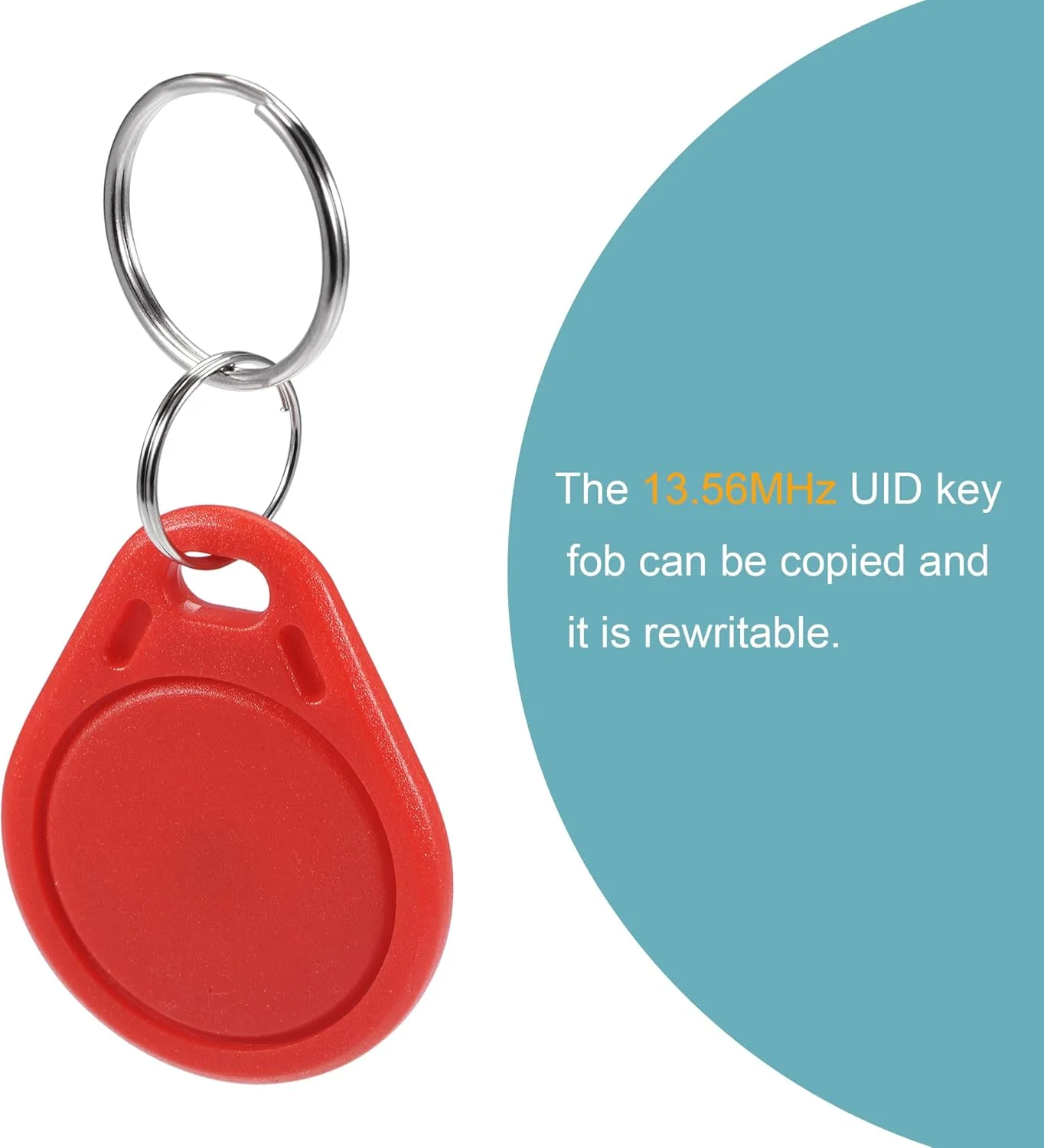 جاسوئیچی کارت IC مدل UID، تگ هوشمند قابل بازنویسی RFID با فرکانس 13.56 مگاهرتز برای سیستم کنترل دسترسی ورودی، بسته 10 عددی قرمز جاسوئیچی کارت IC مدل UID، تگ هوشمند قابل بازنویسی RFID با فرکانس 13.56 مگاهرتز برای سیستم کنترل دسترسی ورودی، بسته 10 عددی قرمز