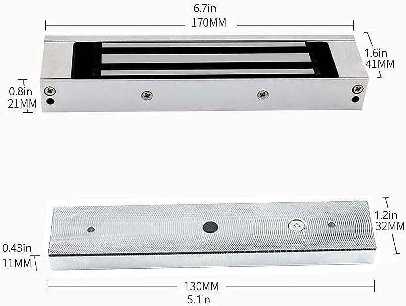 قفل درب مغناطیسی برقی تام ویژن با نیروی 280 کیلوگرم به همراه منبع تغذیه 12 ولت و دکمه خروج درب برای سیستم کنترل دسترسی ویلا، آپارتمان و سیستم زنگ تصویری قفل درب مغناطیسی برقی تام ویژن با نیروی 280 کیلوگرم به همراه منبع تغذیه 12 ولت و دکمه خروج درب برای سیستم کنترل دسترسی ویلا، آپارتمان و سیستم زنگ تصویری