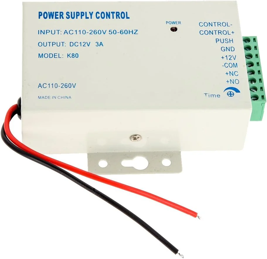 سیستم کنترل دسترسی درب ورودی با کنترلر منبع تغذیه 3 آمپر DC 12 ولت K80 سیستم کنترل دسترسی درب ورودی با کنترلر منبع تغذیه 3 آمپر DC 12 ولت K80