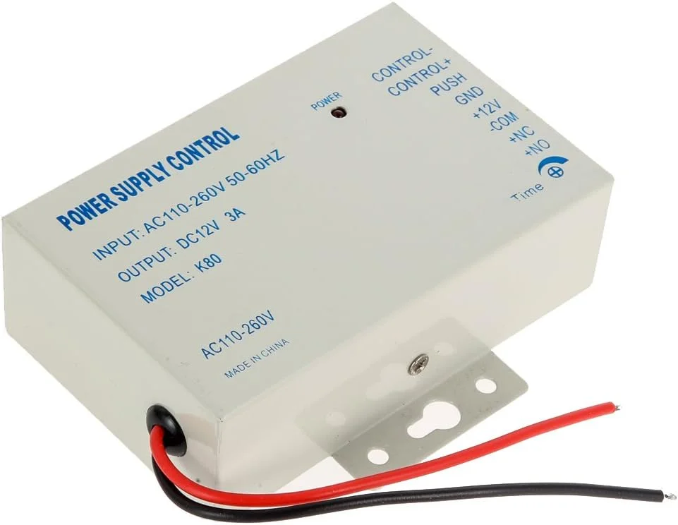 سیستم کنترل دسترسی درب ورودی با کنترلر منبع تغذیه 3 آمپر DC 12 ولت K80 سیستم کنترل دسترسی درب ورودی با کنترلر منبع تغذیه 3 آمپر DC 12 ولت K80