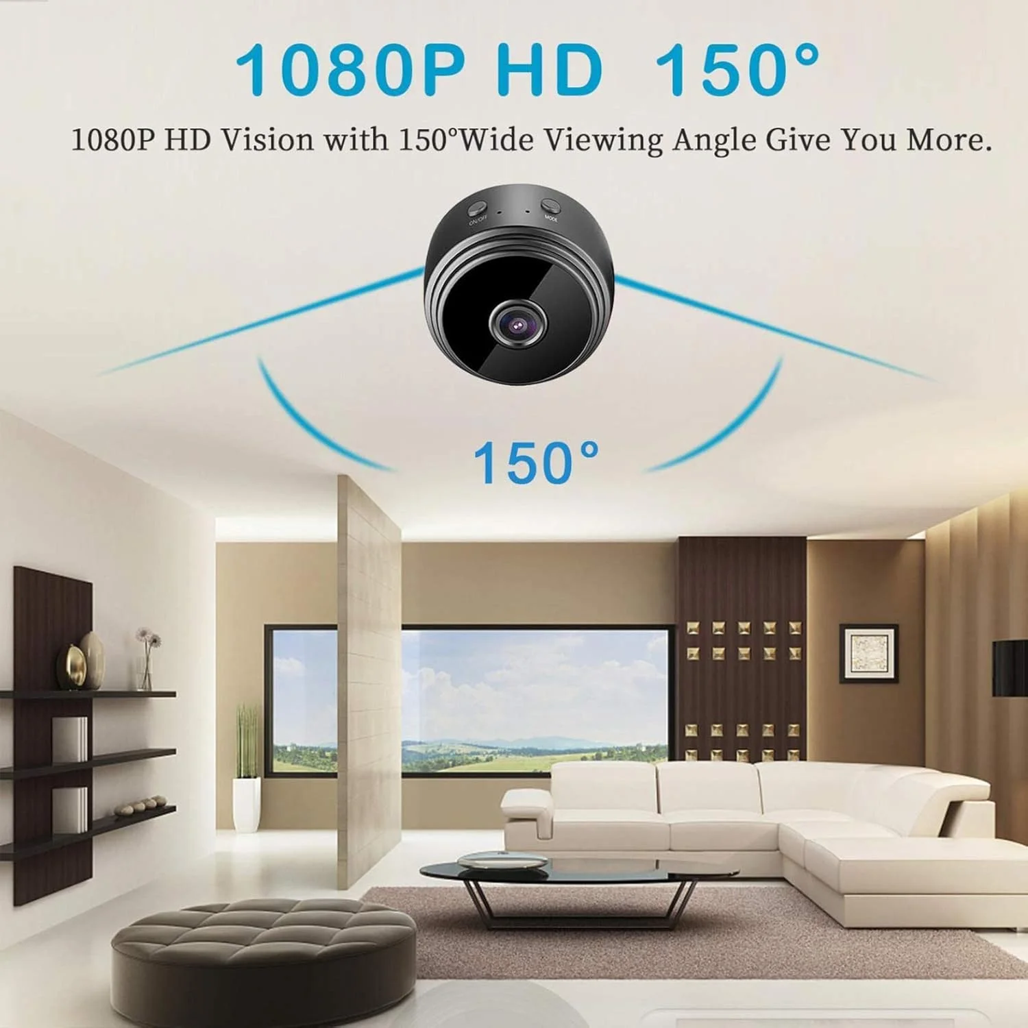 دوربین مخفی کوچک وایرلس WiFi 1080P برای امنیت خانه و دفتر کار، دوربین داخلی با دید در شب و تشخیص حرکت، دوربین خودرو برای نظارت