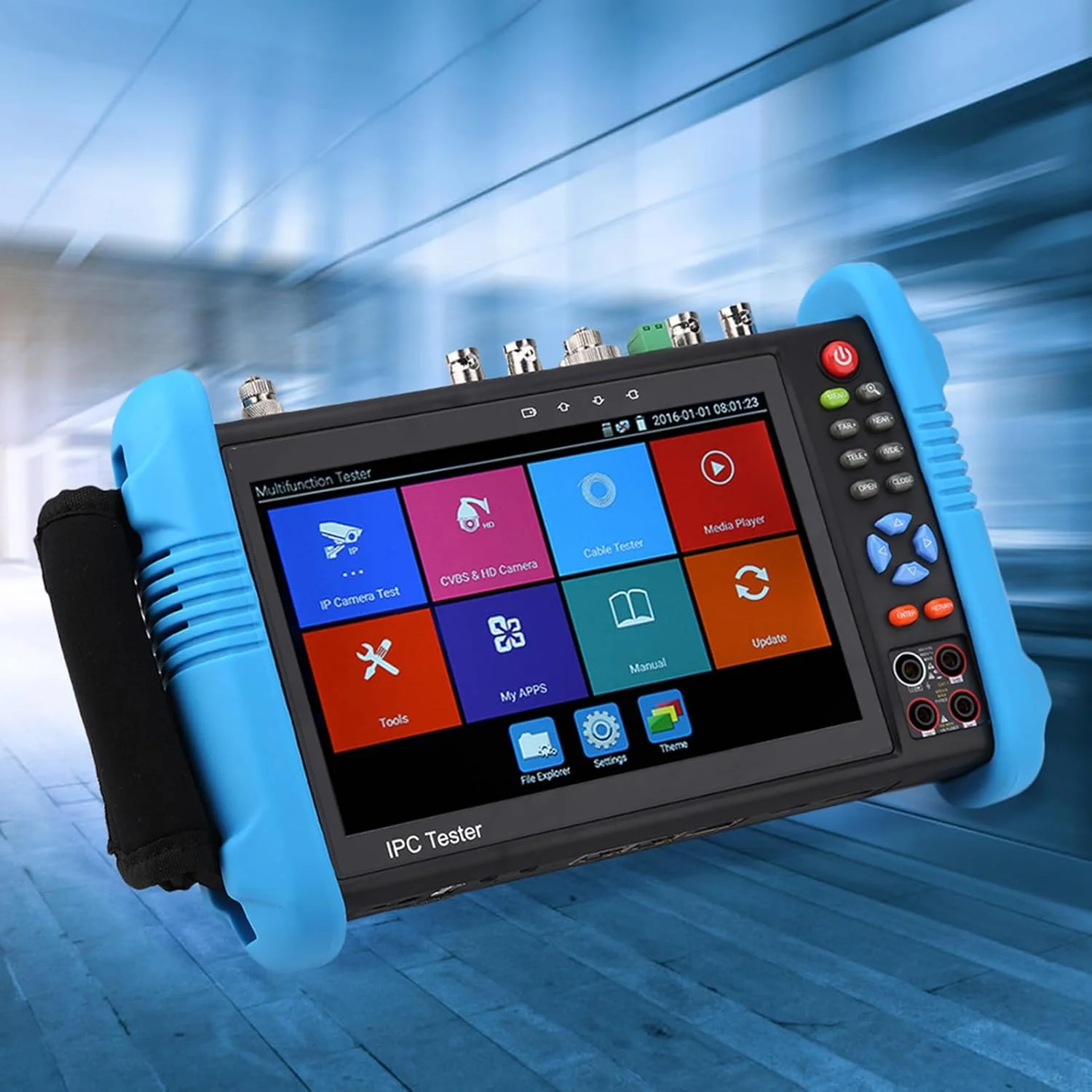تستر دوربین مداربسته Luqeeg، ارتقا یافته 7 اینچی 4K IPS H.265 TVI CVI AHD آنالوگ AC، تستر دوربین IP سری IPC‑9800 Plus برای نگهداری و نصب تجهیزات امنیتی (IPC-9800-Plus UK)