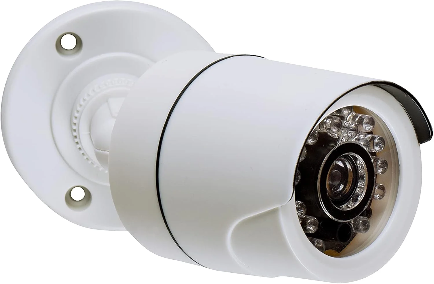 دوربین مداربسته جعلی SABRE برای امنیت خانه - طراحی مدرن و واقع گرایانه مقاوم در برابر آب و هوا، ایده آل برای استفاده در فضای باز یا داخلی، بازوی قابل تنظیم برای تغییر زاویه دوربین، نصب در چند دقیقه - سفید