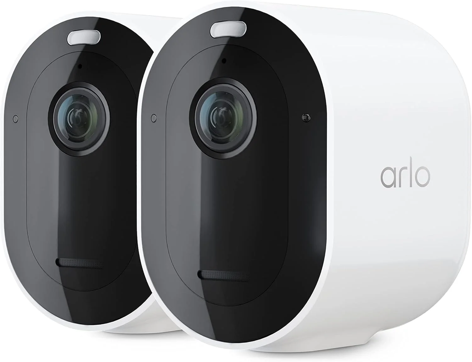 دوربین امنیتی نورافکن Arlo Pro 5S 2K HDR | مناسب فضای باز | بی سیم | اتصال Wi-Fi دو بانده به قوی ترین شبکه | زوم 12X، صدای دو طرفه، دید در شب رنگی، پخش زنده (سفید، 2 دوربین)