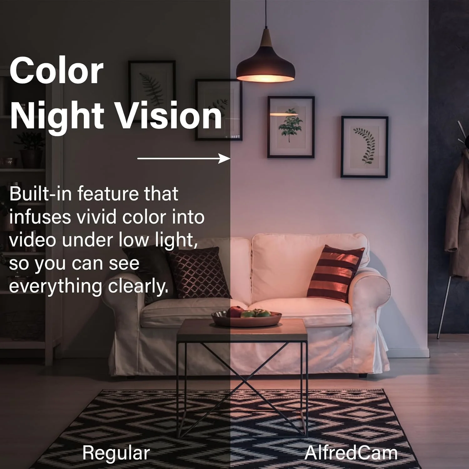 دوربین امنیتی داخلی بولت AlfredCamera - AlfredCam، مانیتور کودک/حیوان خانگی پلاگین - 1080P، دید در شب، زاویه دید عریض، ضبط مداوم و پایه چسبی - کار با برنامه Alfred Camera 2.4G WiFi