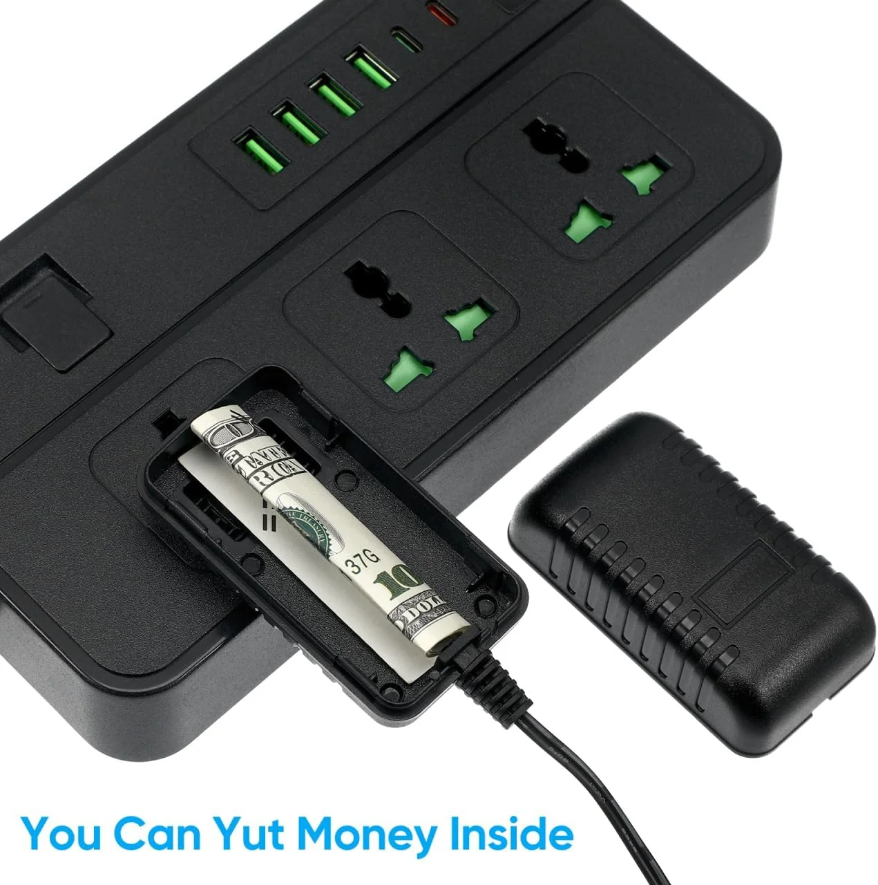 محفظه دوشاخه دیواری Angoily، جعبه مخفی نگهداری کلید و جواهرات، نگهدارنده پول نقد برای امنیت خانه و مسافرت