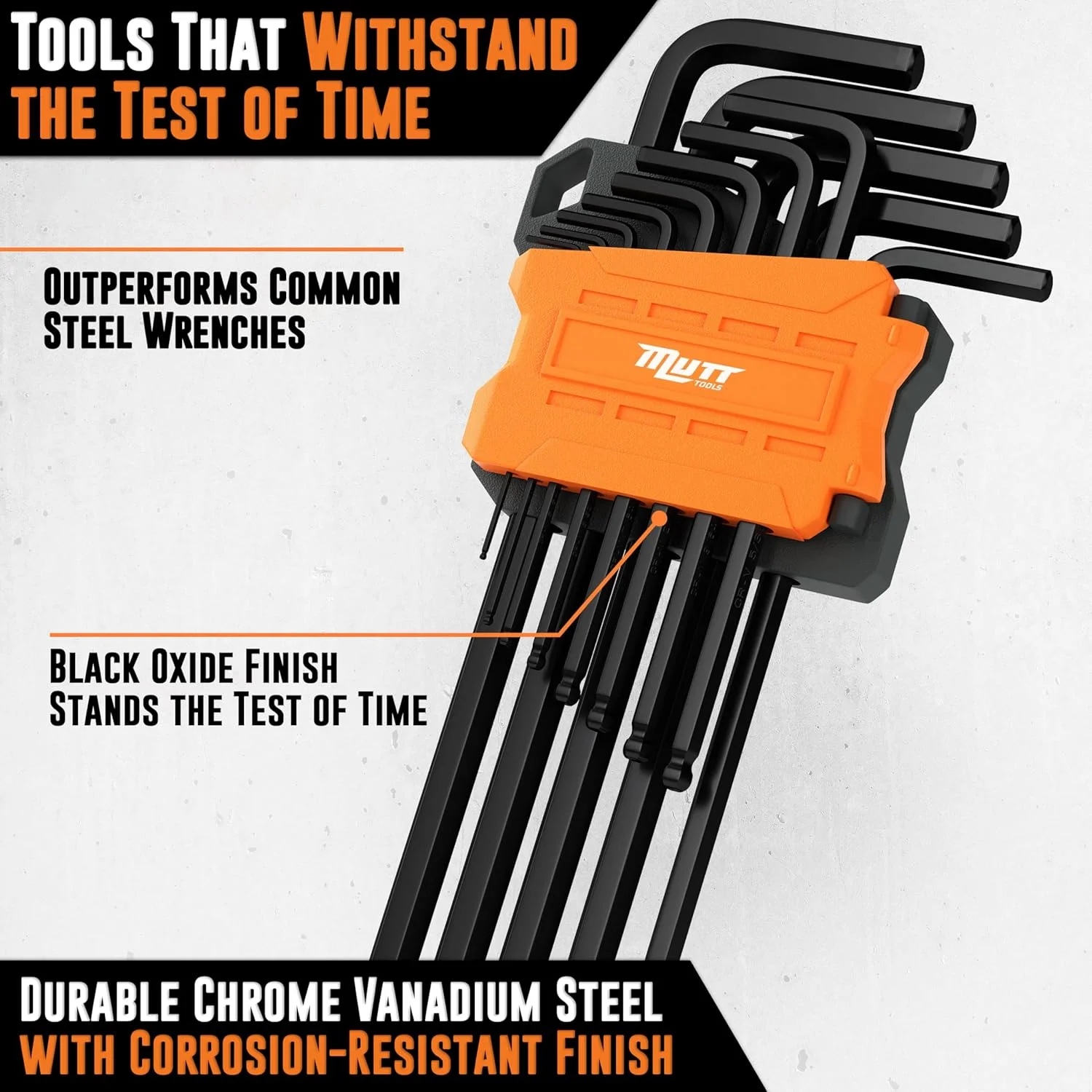 مجموعه 35 عددی آچار آلن بلند و ست آچار ستاره ای AMERICAN MUTT TOOLS - شامل ست آچار آلن سر گرد بلند ستاره ای، متریک و استاندارد SAE و ست آچار ستاره ای امنیتی - مجموعه آچارهای آلن بزرگ