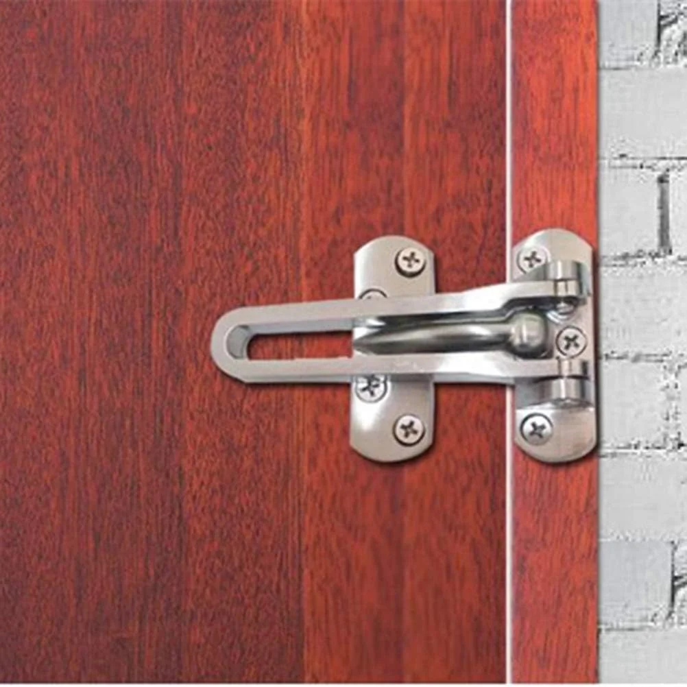 قفل زنجیری درب ضد سرقت دینگچی (100 عددی) مناسب منزل و هتل، محافظ امنیتی درب، قفل میله ای چرخشی، جنس زاماک دایکاست، نیکل ساتن