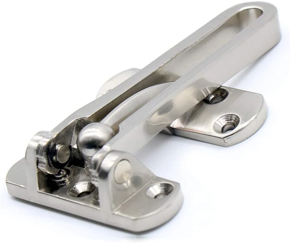 قفل زنجیری درب ضد سرقت دینگچی (100 عددی) مناسب منزل و هتل، محافظ امنیتی درب، قفل میله ای چرخشی، جنس زاماک دایکاست، نیکل ساتن