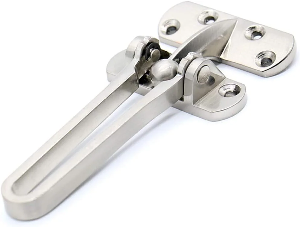 قفل زنجیری درب ضد سرقت دینگچی (100 عددی) مناسب منزل و هتل، محافظ امنیتی درب، قفل میله ای چرخشی، جنس زاماک دایکاست، نیکل ساتن