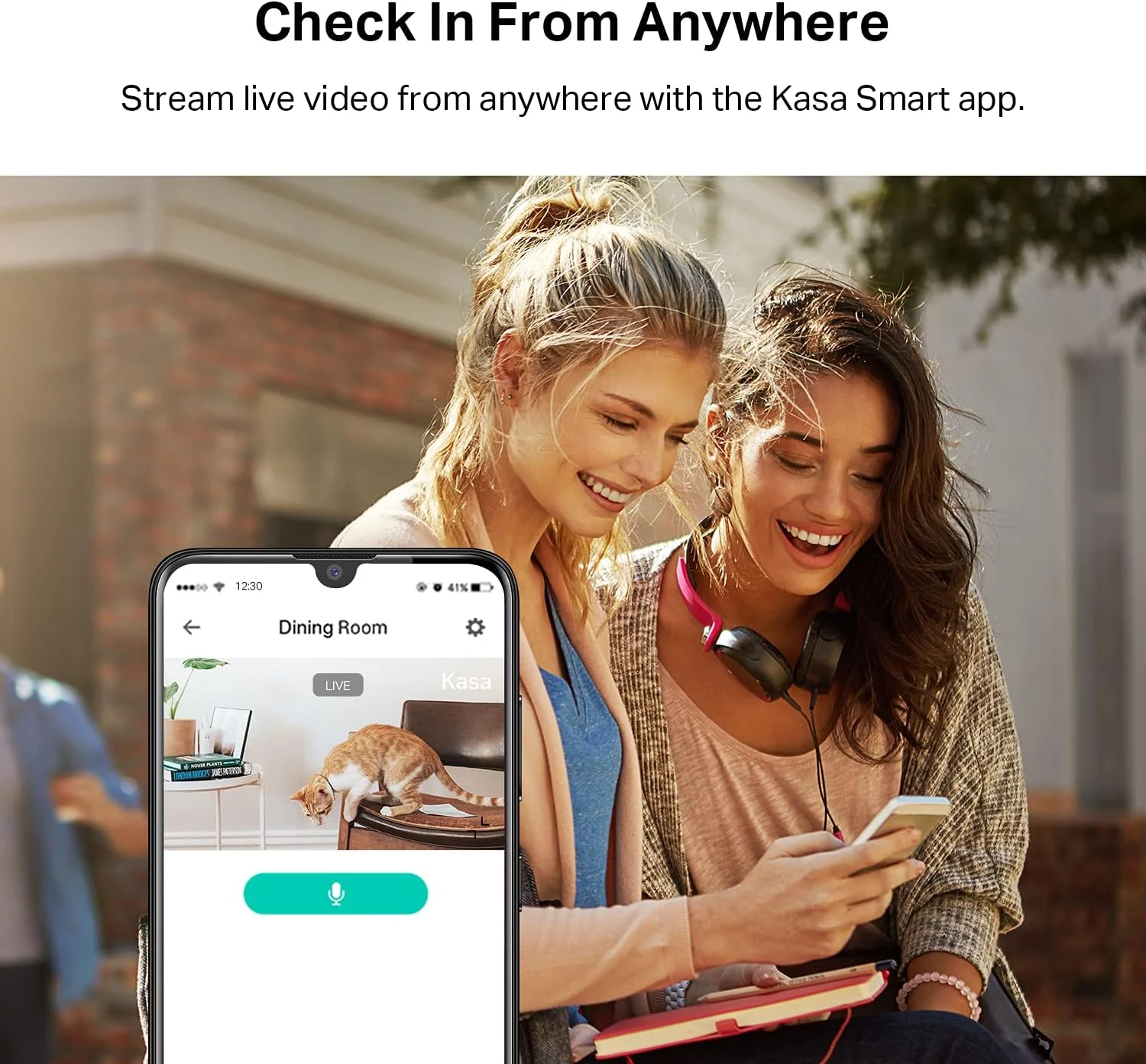 دوربین امنیتی چرخشی 2K QHD کاسا، سنسور Starlight برای دید در شب رنگی، تشخیص حرکت برای نظارت بر کودک و حیوان خانگی، صدای دو طرفه، ذخیره سازی ابری و کارت SD، سازگار با الکسا و گوگل هوم (KC410S)