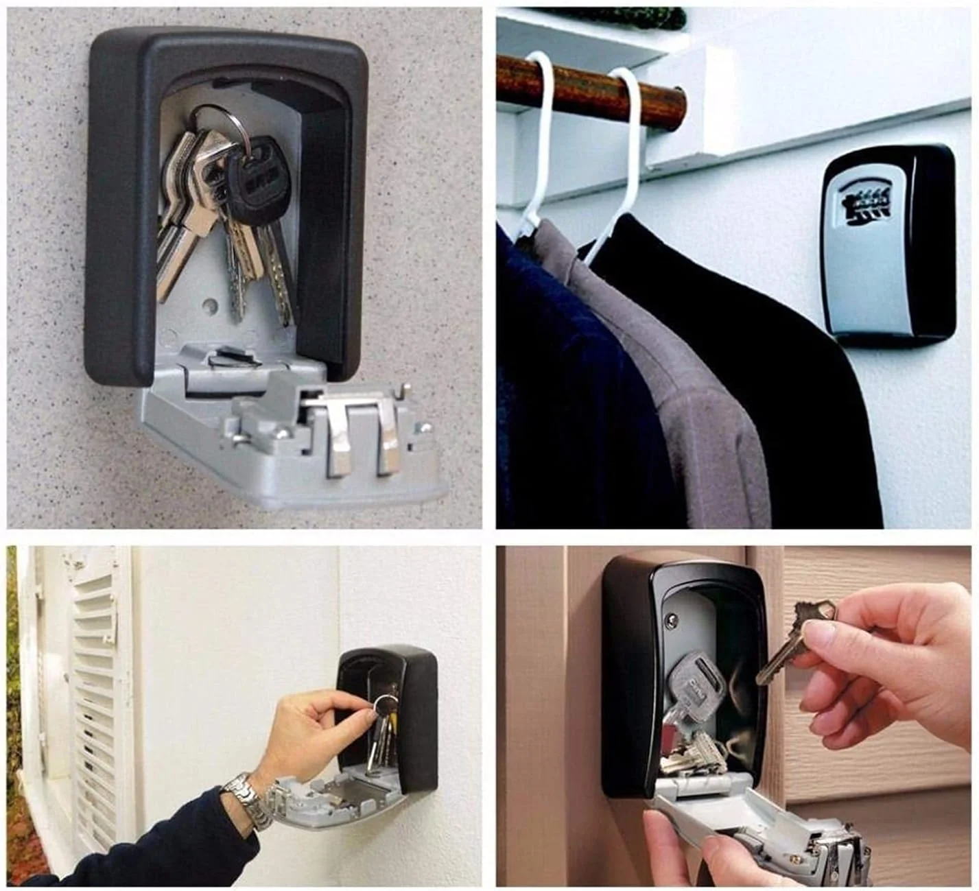 جعبه قفل کلید دیواری eWINNER با رمز عبور 4 رقمی، گاوصندوق کلید امنیتی برای نگهداری کلید ورود اضطراری منزل و اداره