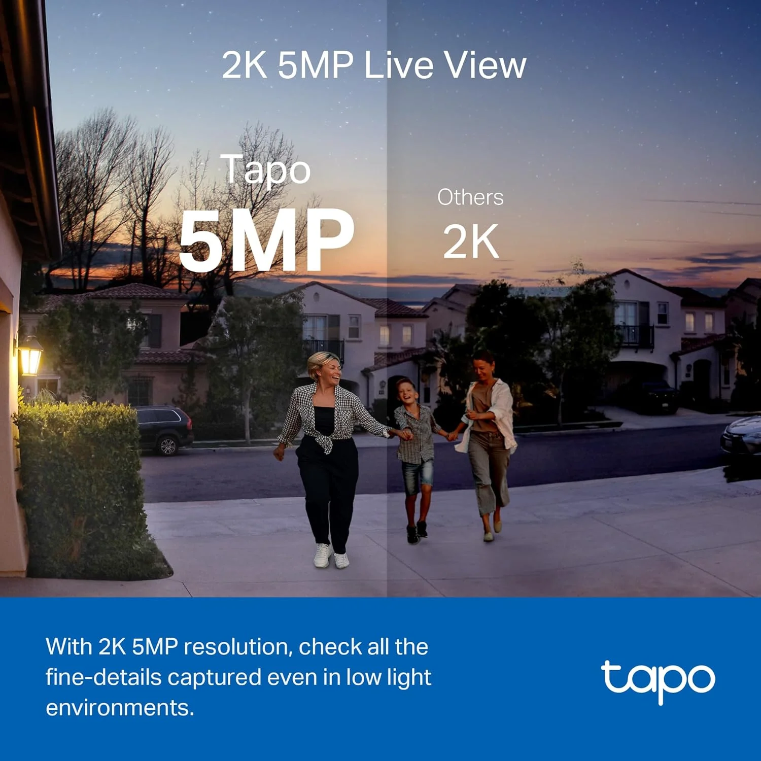 درب منزل هوشمند بی‌سیم Tapo TP-Link D230S1، با باتری 2K 5MP، قابلیت مکالمه دو طرفه، IP64، سازگار با الکسا و گوگل هوم، نصب آسان (D230S1)