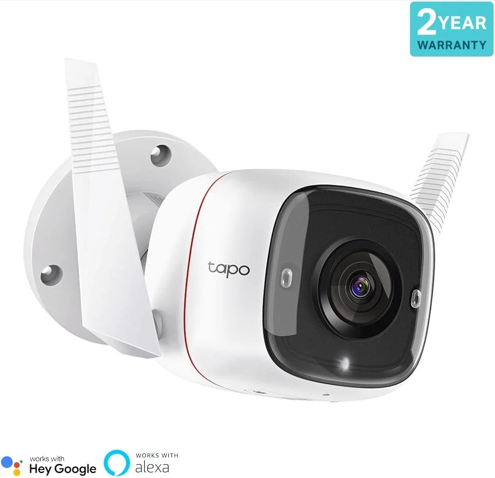 دوربین امنیتی 3 مگاپیکسلی TP-Link Tapo برای فضای باز | تشخیص حرکت | ضد آب و هوا IP66 | صدای دو طرفه | سازگار با الکسا و گوگل هوم | بدون نیاز به هاب | آژیر اتوماتیک | ذخیره سازی SD، انحصاری آمازون (TC65)