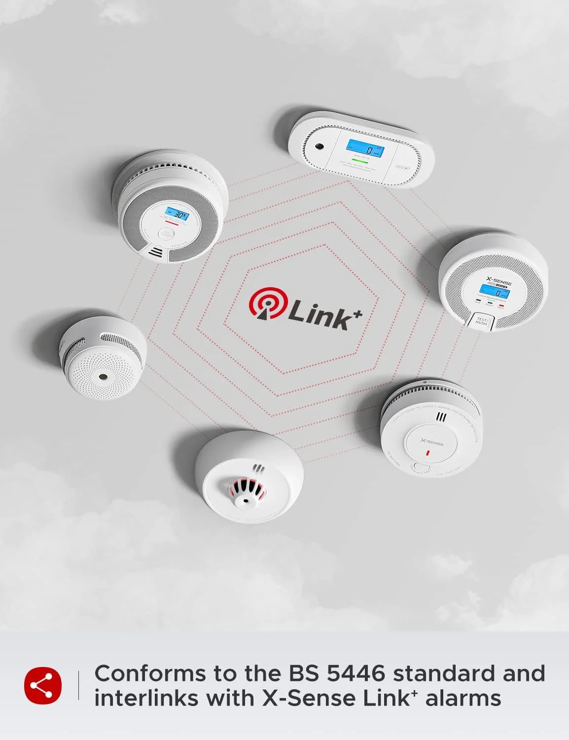 آشکارساز حرارتی وای فای X-Sense با باتری مهر و موم شده 7 ساله و نصب آسان، سازگار با برنامه امنیتی خانه X-Sense، نیاز به ایستگاه پایه SBS50، مدل XH02-M