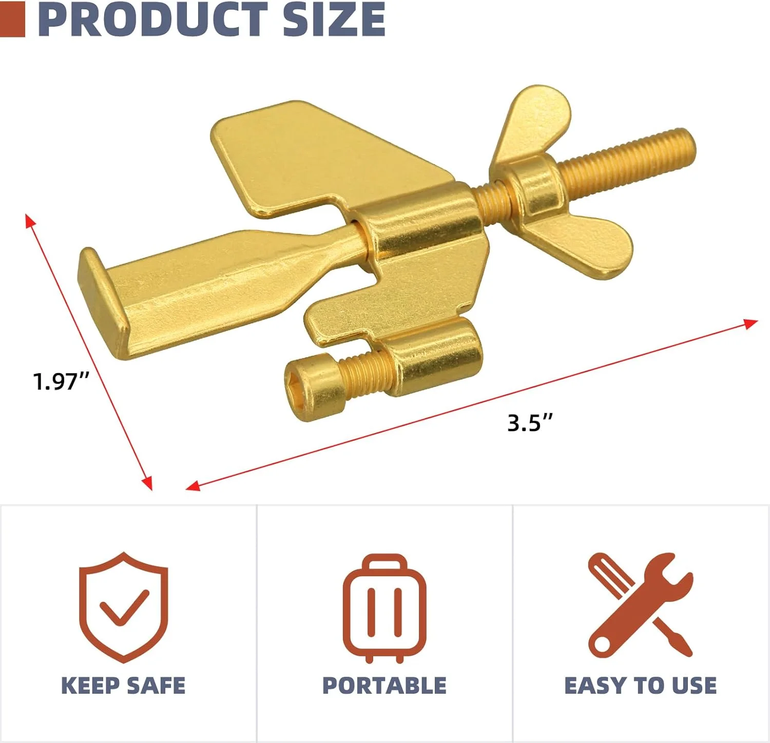 قفل درب قابل حمل ارتقا یافته woiron، قفل درب امنیتی خانگی برای ایمنی و حریم خصوصی بیشتر برای خانه، هتل، مدرسه، آپارتمان (طلایی) قفل درب قابل حمل ارتقا یافته woiron، قفل درب امنیتی خانگی برای ایمنی و حریم خصوصی بیشتر برای خانه، هتل، مدرسه، آپارتمان (طلایی)