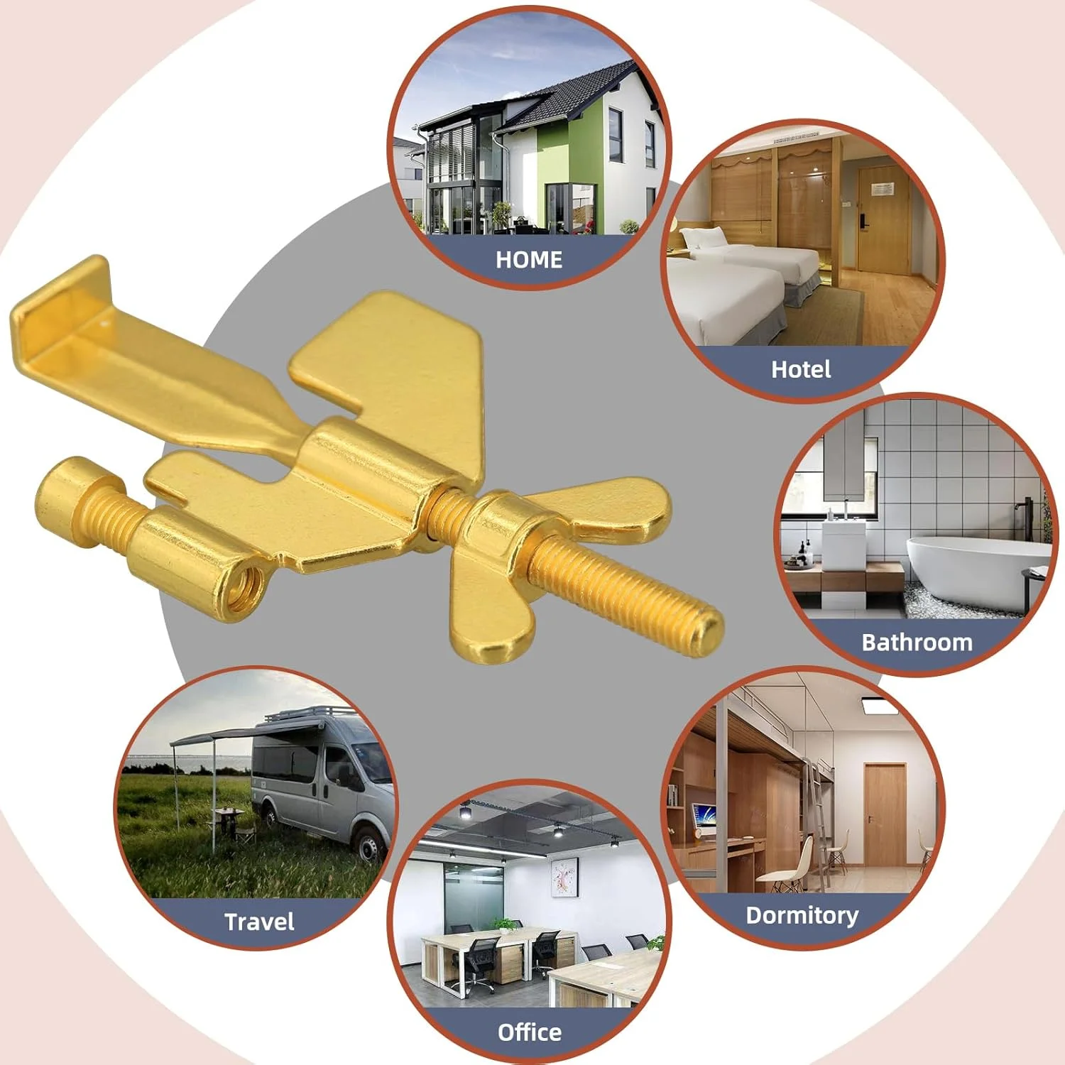 قفل درب قابل حمل ارتقا یافته woiron، قفل درب امنیتی خانگی برای ایمنی و حریم خصوصی بیشتر برای خانه، هتل، مدرسه، آپارتمان (طلایی) قفل درب قابل حمل ارتقا یافته woiron، قفل درب امنیتی خانگی برای ایمنی و حریم خصوصی بیشتر برای خانه، هتل، مدرسه، آپارتمان (طلایی)