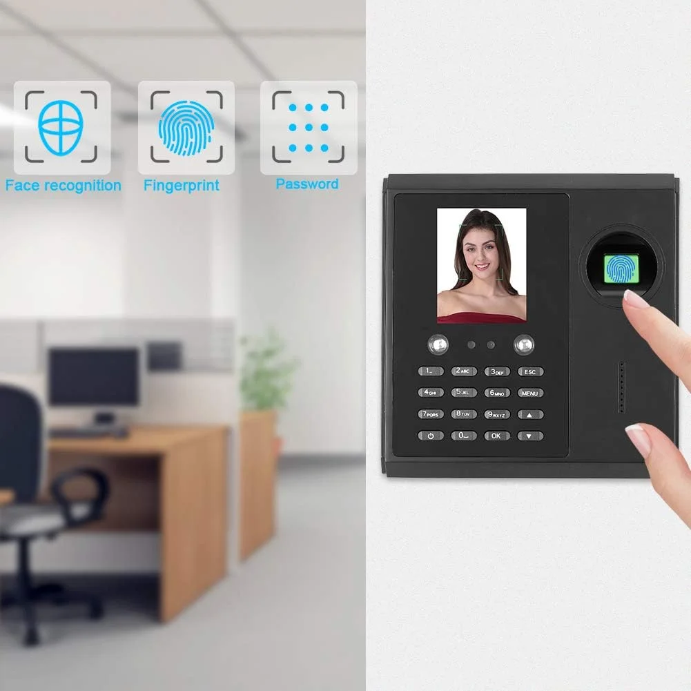 دستگاه حضور و غیاب، سیستم مدیریت حضور و غیاب با صفحه نمایش 2.8 اینچی TFT، تشخیص چهره بیومتریک، اثر انگشت و رمز عبور دستگاه حضور و غیاب، سیستم مدیریت حضور و غیاب با صفحه نمایش 2.8 اینچی TFT، تشخیص چهره بیومتریک، اثر انگشت و رمز عبور