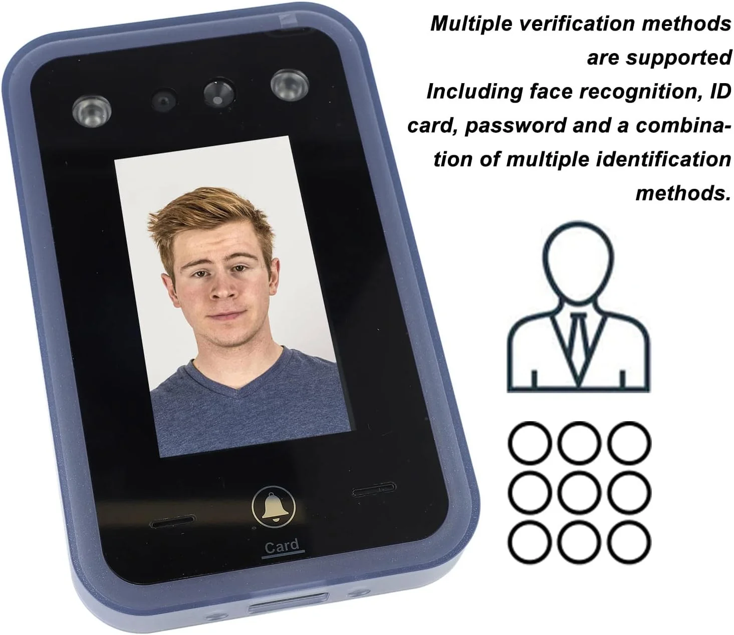 دستگاه حضور و غیاب تشخیص چهره - سیستم ساعت زنی تشخیص چهره پویا 4.3 اینچی با روش های مختلف احراز هویت دستگاه حضور و غیاب تشخیص چهره - سیستم ساعت زنی تشخیص چهره پویا 4.3 اینچی با روش های مختلف احراز هویت