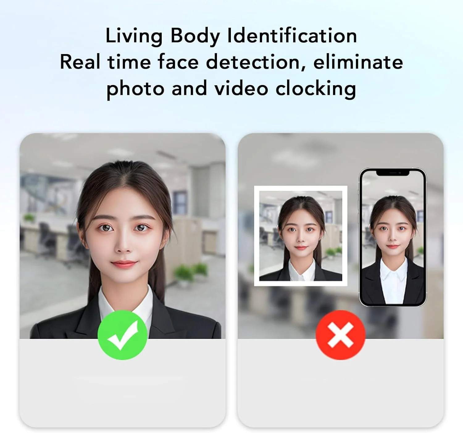 دستگاه ساعت زنی Luocute برای کسب و کارهای کوچک، دستگاه ثبت ورود و خروج بیومتریک با کنترل دسترسی از طریق چهره و کارت، دستگاه حضور و غیاب تشخیص چهره برای کارکنان