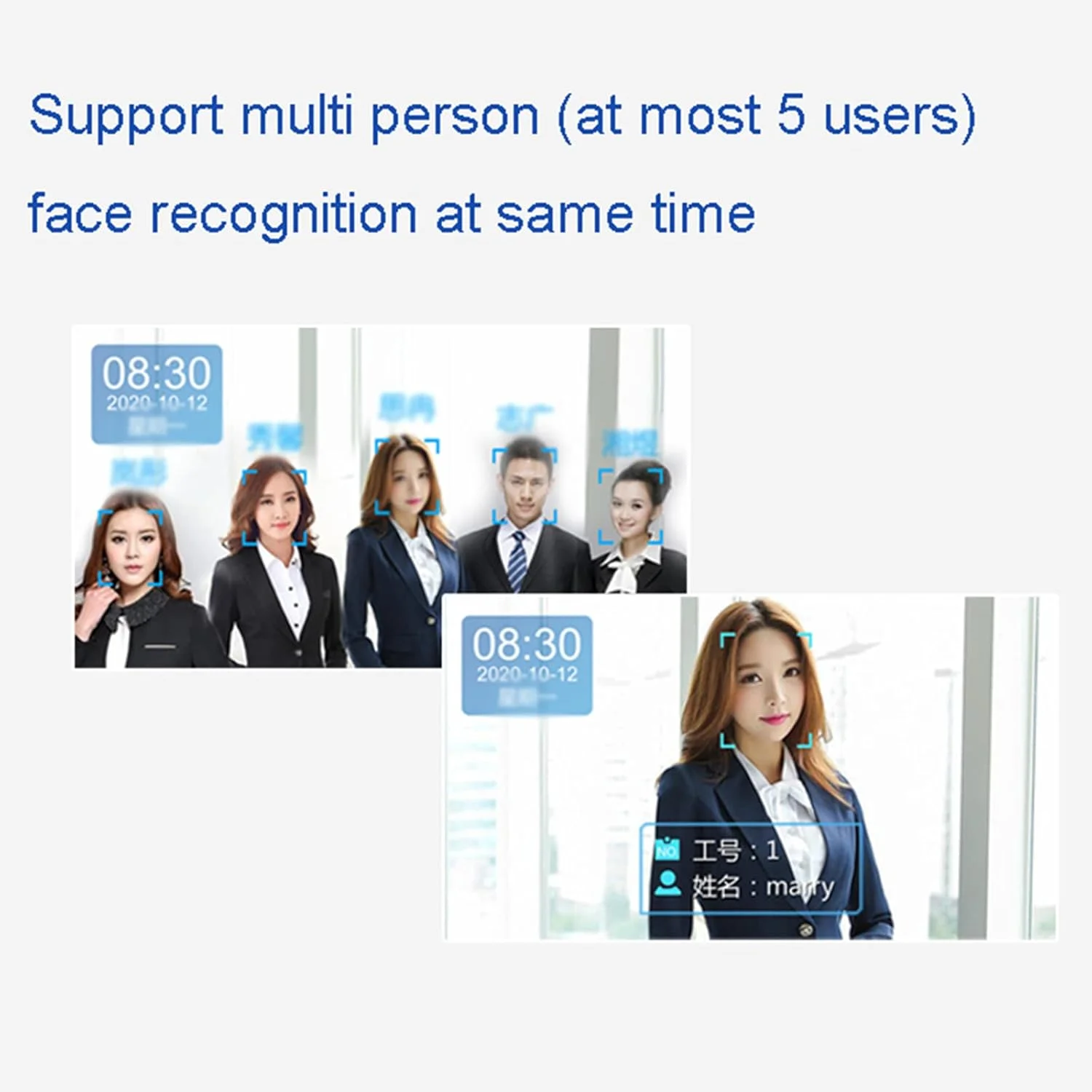 دستگاه ثبت ورود و خروج کارکنان USEBEM با تشخیص چهره، دستگاه حضور و غیاب برای کسب و کارهای کوچک، دستگاه کنترل تردد هوشمند با تشخیص چهره پویا