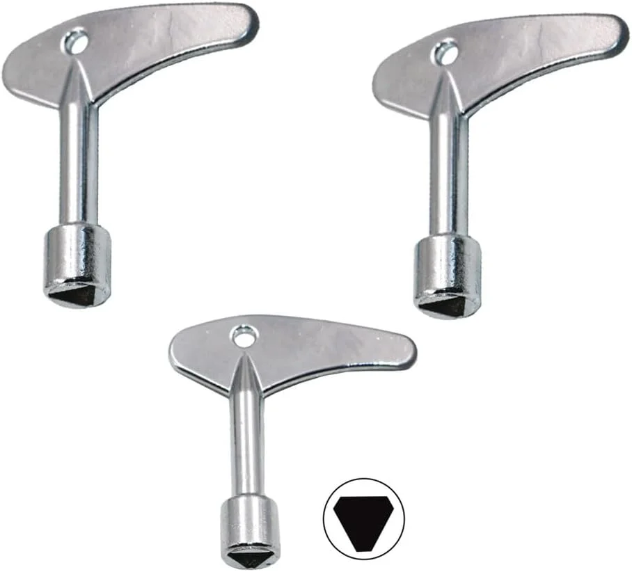 آچار سه گوش داخلی 3 عددی، کلید چند منظوره استیل ضد زنگ برای باز کردن درب آسانسور و قفل های سه گوش (نقره ای)