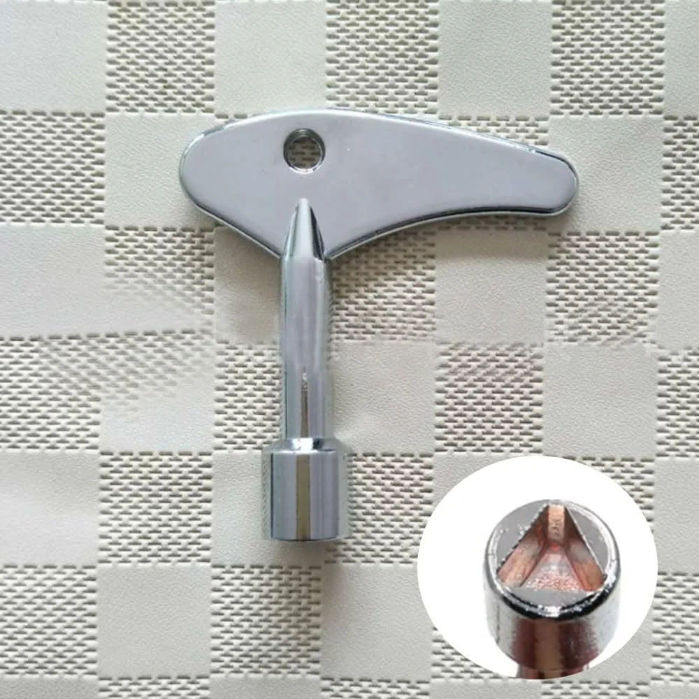 آچار سه گوش داخلی 3 عددی، کلید چند منظوره استیل ضد زنگ برای باز کردن درب آسانسور و قفل های سه گوش (نقره ای)