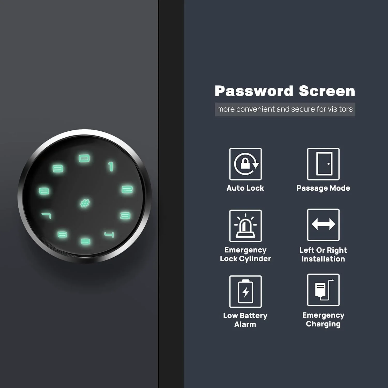 دستگیره قفل درب هوشمند، با برنامه برای اتاق خواب، ورود بدون کلید، شارژ اضطراری، بیومتریک عالی برای اتاق، گاراژ، دفتر، آپارتمان (8806، مشکی) دستگیره قفل درب هوشمند، با برنامه برای اتاق خواب، ورود بدون کلید، شارژ اضطراری، بیومتریک عالی برای اتاق، گاراژ، دفتر، آپارتمان (8806، مشکی)