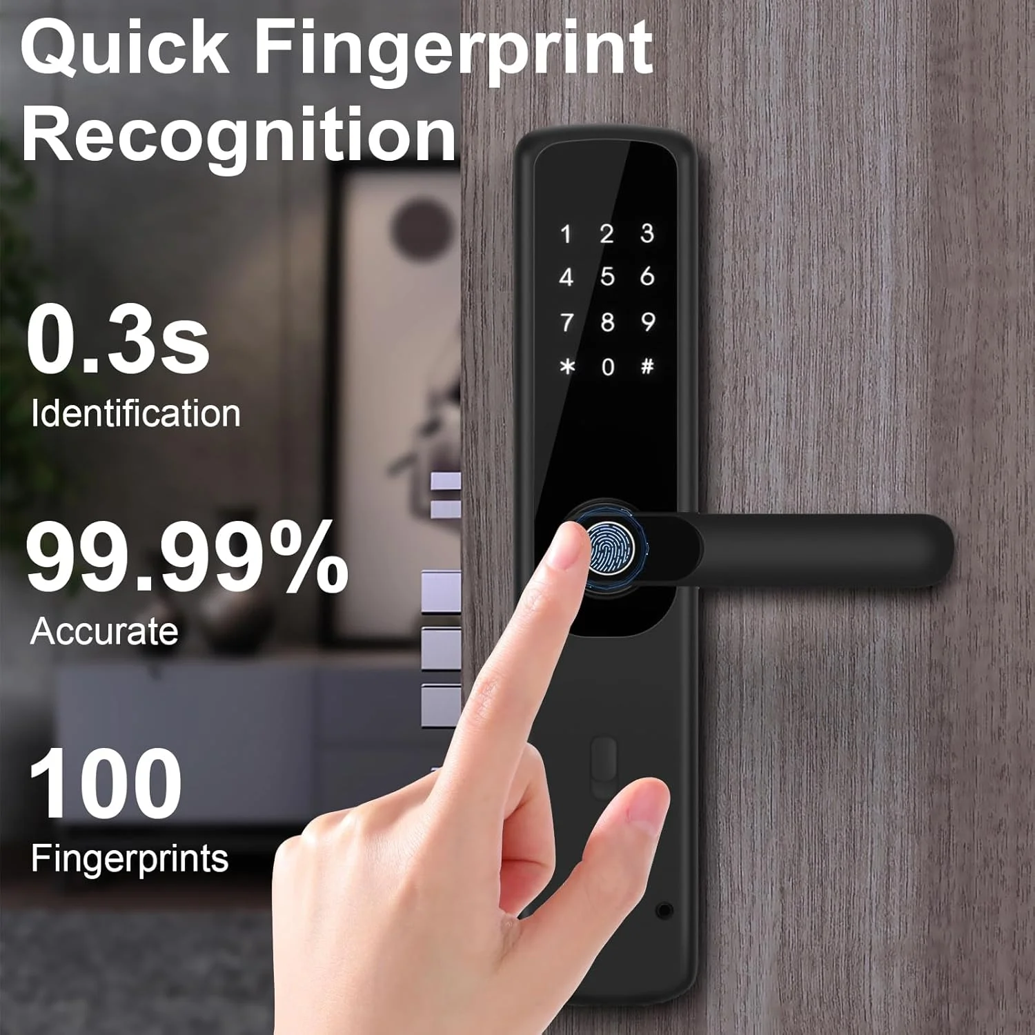 قفل درب هوشمند Begally برای برنامه TT Lock، قفل اثر انگشت با دستگیره، قفل درب الکترونیکی اثر انگشتی، قفل هوشمند برای خانه، دفتر و آپارتمان (مشکی-B) قفل درب هوشمند Begally برای برنامه TT Lock، قفل اثر انگشت با دستگیره، قفل درب الکترونیکی اثر انگشتی، قفل هوشمند برای خانه، دفتر و آپارتمان (مشکی-B)