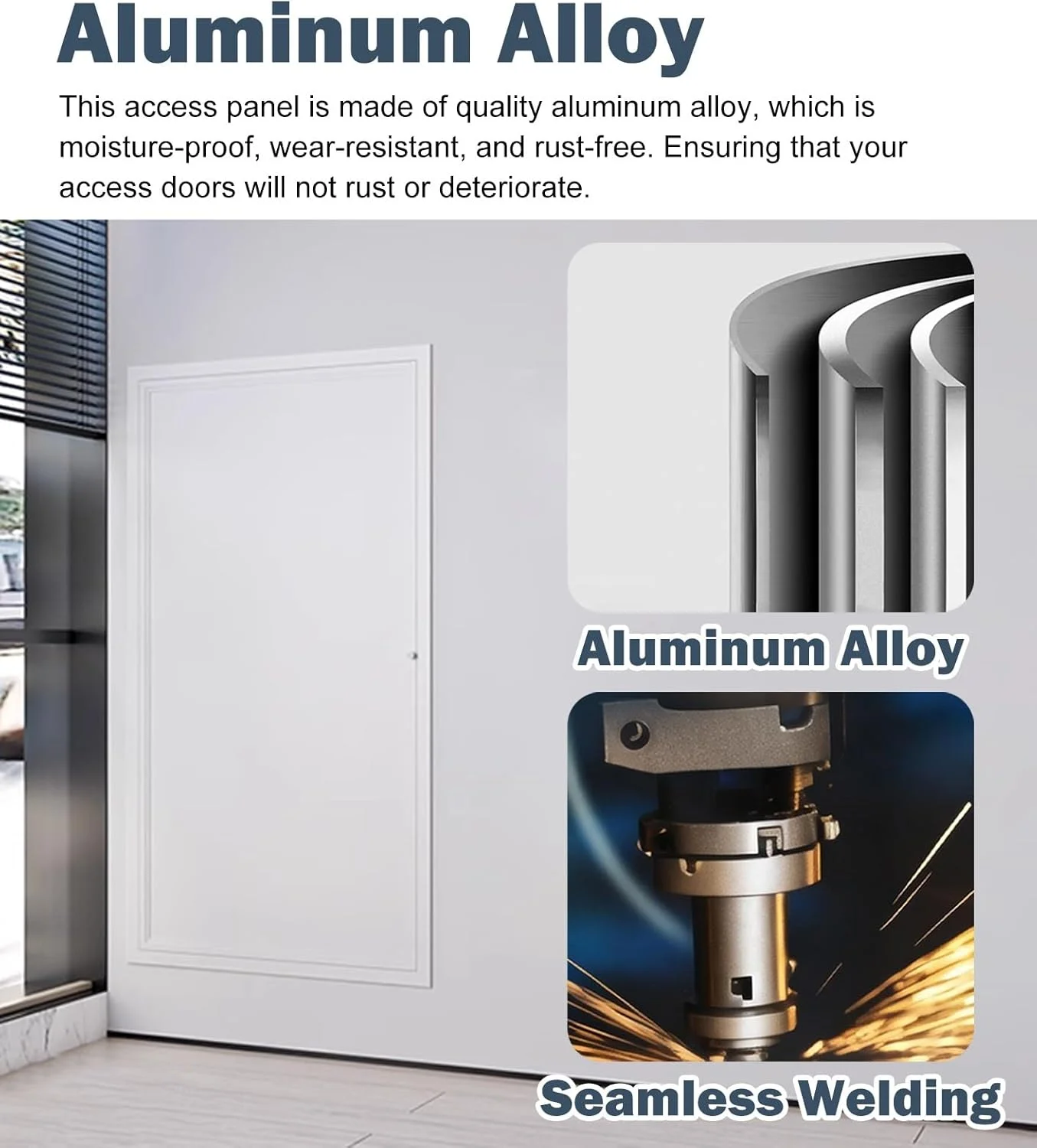 درب بازرسی دریچه بازدید صفحه دیواری، پنل دسترسی ضد آب با دستگیره، درب دسترسی آلومینیومی قفل دار برای سوراخ، پنل های دسترسی لوله کشی داخلی (40x80 سانتی متر)