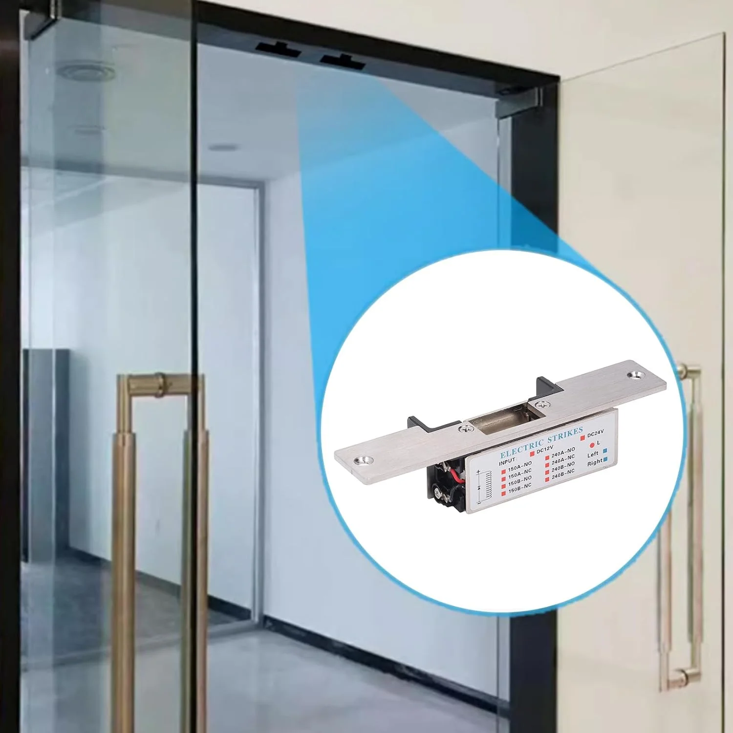 زبانه برقی درب، قفل زبانه برقی استیل ضد زنگ 12 ولت PVC حالت NC Fail Secure، قفل برقی درب | زبانه درب برای سیستم کنترل دسترسی قفل استوانه ای