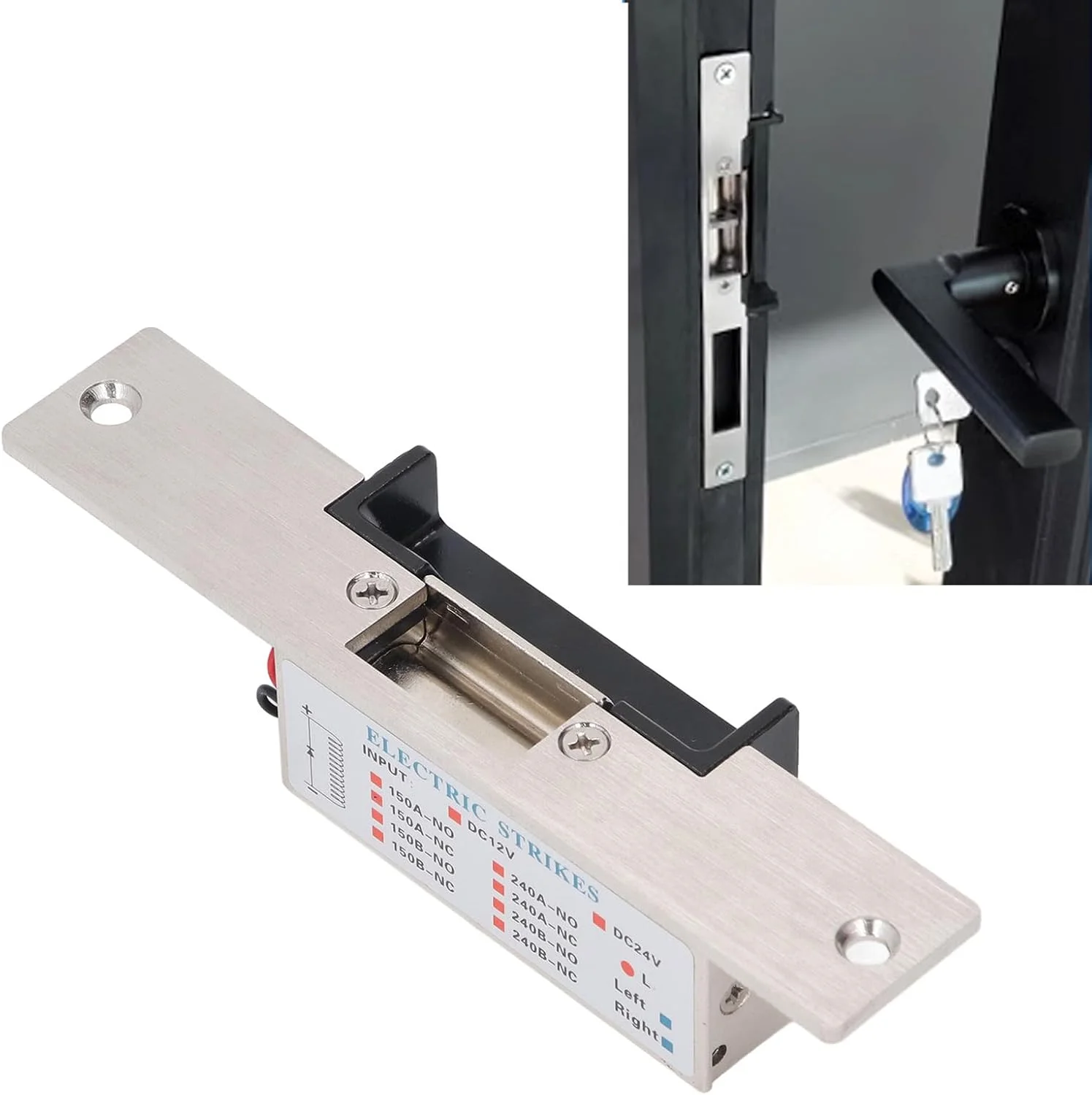 زبانه برقی درب، قفل زبانه برقی استیل ضد زنگ 12 ولت PVC حالت NC Fail Secure، قفل برقی درب | زبانه درب برای سیستم کنترل دسترسی قفل استوانه ای