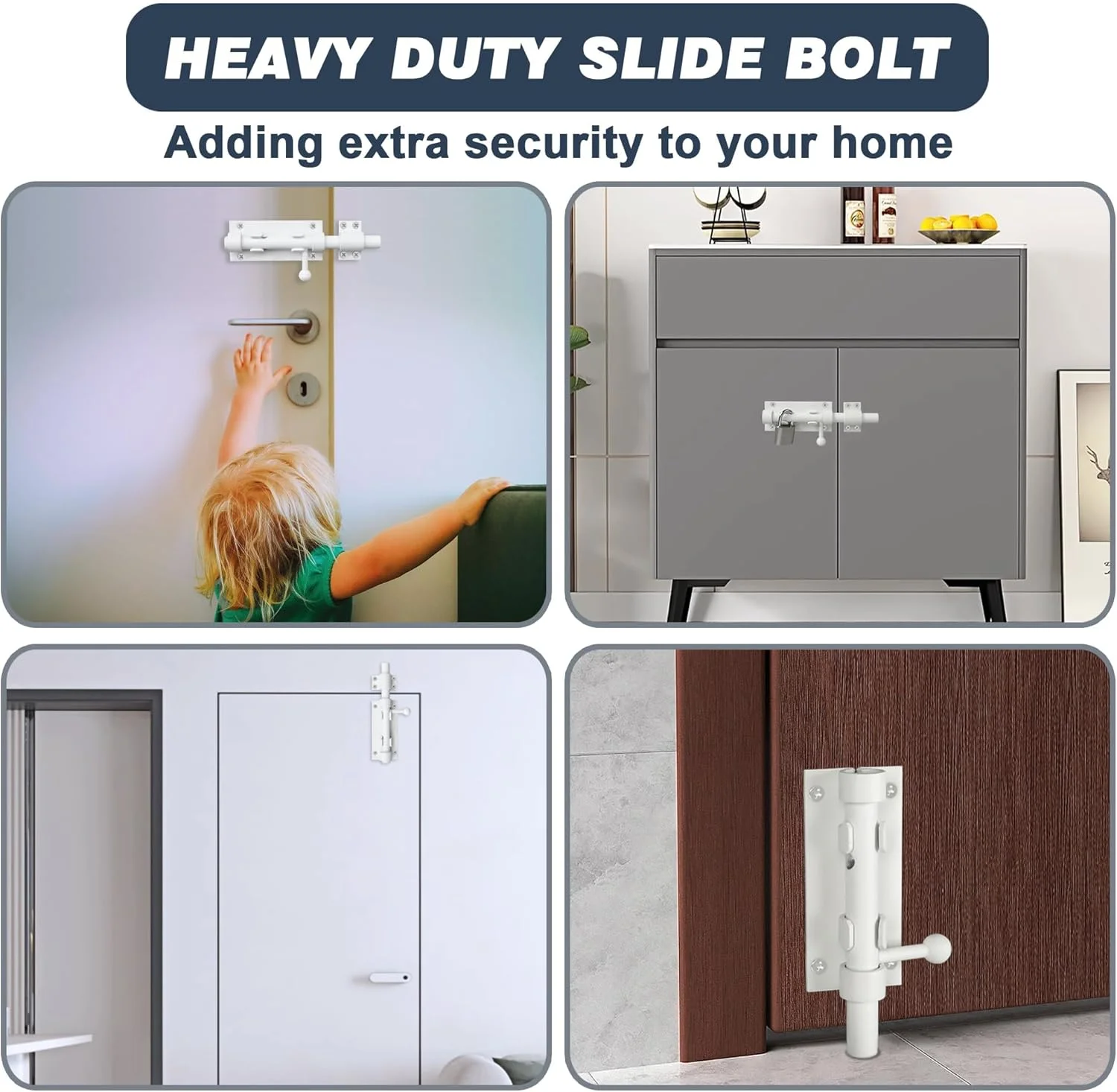 قفل زبانه ای دروازه استیل ضد زنگ SUS304 اکسفور، 6 اینچ، مقاوم در برابر زنگ زدگی، قفل کشویی ضخیم، قفل درب بشکه ای سفید شده برای حصار فضای باز، دروازه چوبی، قفل امنیتی درب انبار