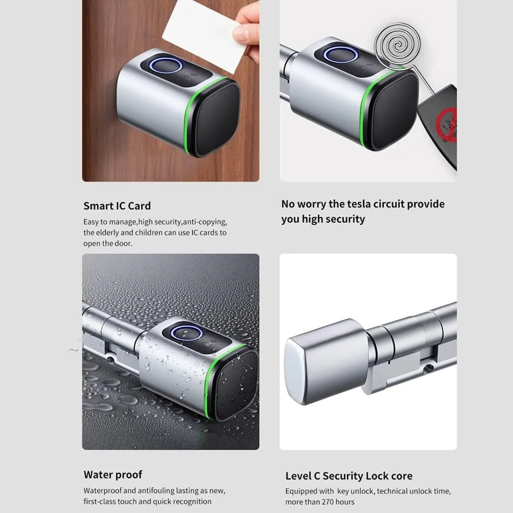 قفل درب اثر انگشتی، قفل اثر انگشتی قابل شارژ با کنترل برنامه، دستگیره درب هوشمند با پشتیبانی از برنامه، اثر انگشت، کلید مکانیکی و روش های باز کردن قفل کارت IC، برای اتاق خواب، دفاتر، هتل ها قفل درب اثر انگشتی، قفل اثر انگشتی قابل شارژ با کنترل برنامه، دستگیره درب هوشمند با پشتیبانی از برنامه، اثر انگشت، کلید مکانیکی و روش های باز کردن قفل کارت IC، برای اتاق خواب، دفاتر، هتل ها