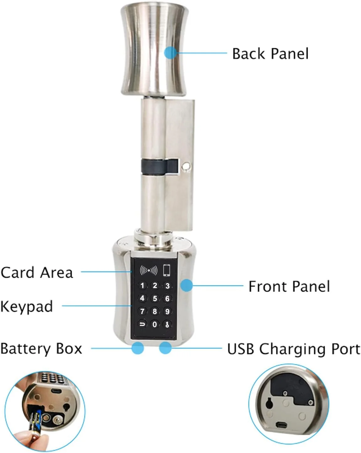 قفل درب بدون کلید، قفل درب صفحه کلید دار با دستگیره، دستگیره درب کم مصرف با صفحه کلید برای TTLock، مناسب برای خانه، دفتر، هتل، نصب آسان، عملکرد ضد دید زدن قفل درب بدون کلید، قفل درب صفحه کلید دار با دستگیره، دستگیره درب کم مصرف با صفحه کلید برای TTLock، مناسب برای خانه، دفتر، هتل، نصب آسان، عملکرد ضد دید زدن