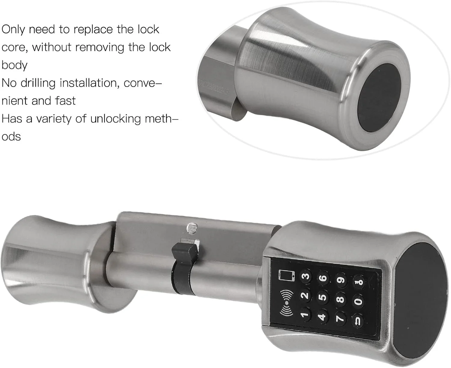قفل درب بدون کلید، قفل درب صفحه کلید دار با دستگیره، دستگیره درب کم مصرف با صفحه کلید برای TTLock، مناسب برای خانه، دفتر، هتل، نصب آسان، عملکرد ضد دید زدن قفل درب بدون کلید، قفل درب صفحه کلید دار با دستگیره، دستگیره درب کم مصرف با صفحه کلید برای TTLock، مناسب برای خانه، دفتر، هتل، نصب آسان، عملکرد ضد دید زدن