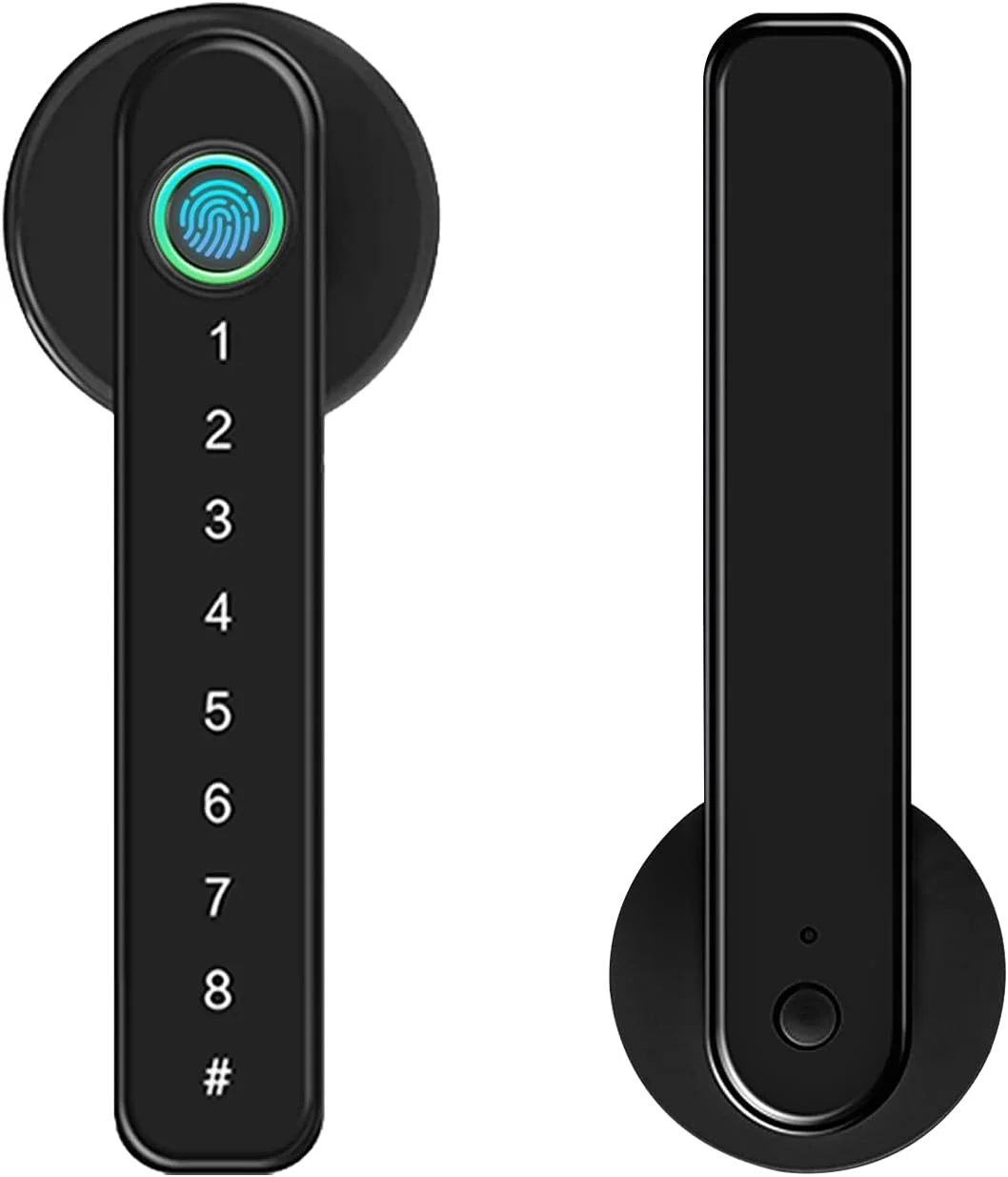 قفل درب اثر انگشتی KASTWAVE، قفل درب ورودی بدون کلید با شارژ USB و صفحه کلید بیومتریک، قفل دستگیره درب هوشمند مناسب برای اتاق خواب، دفاتر و سایر فضاهای خصوصی (مشکی)